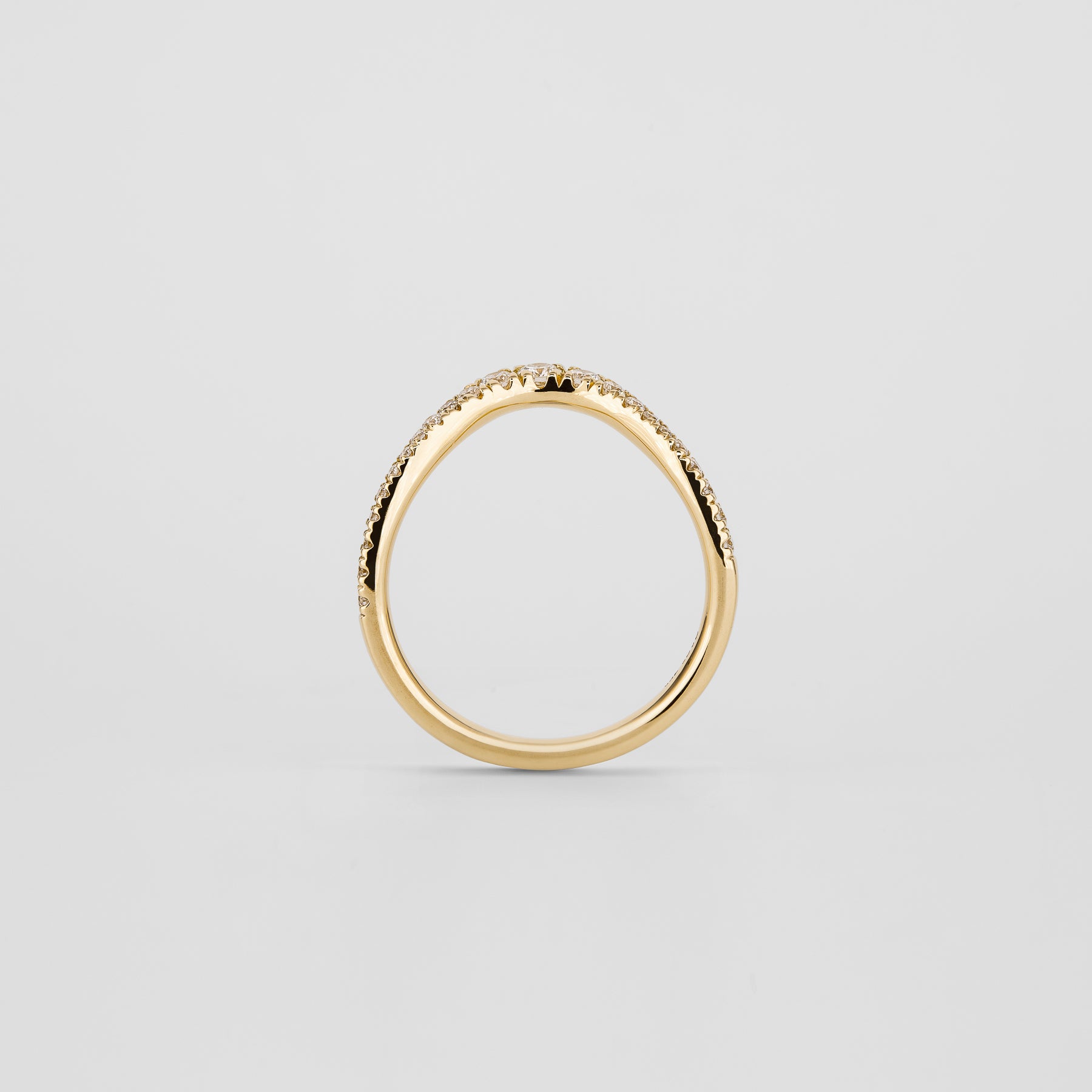 0.40 TCW Round Lab Grown Diamond Curved Wedding Band