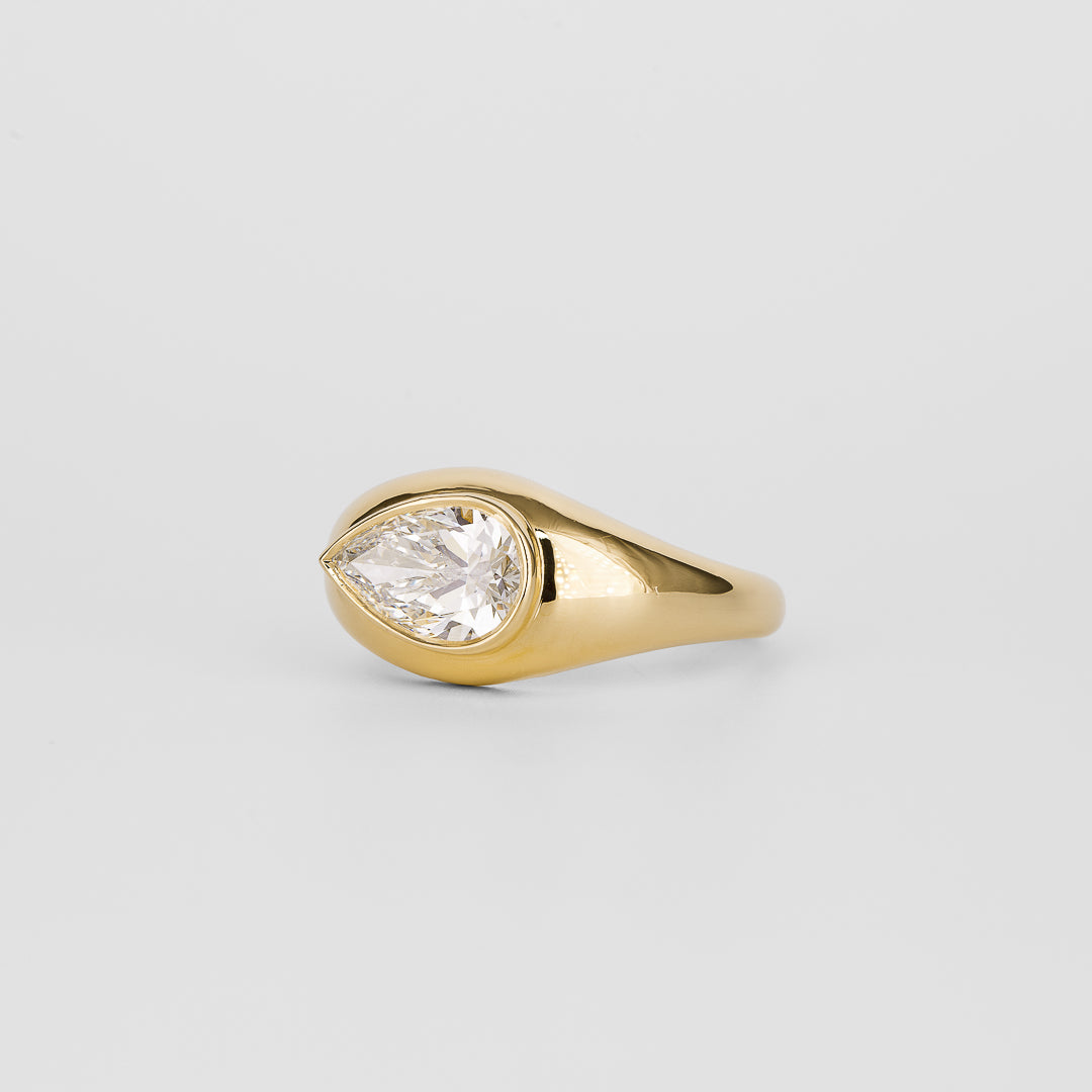 1.53-3.50 CT Pear CVD Diamond Unique Engagement ring