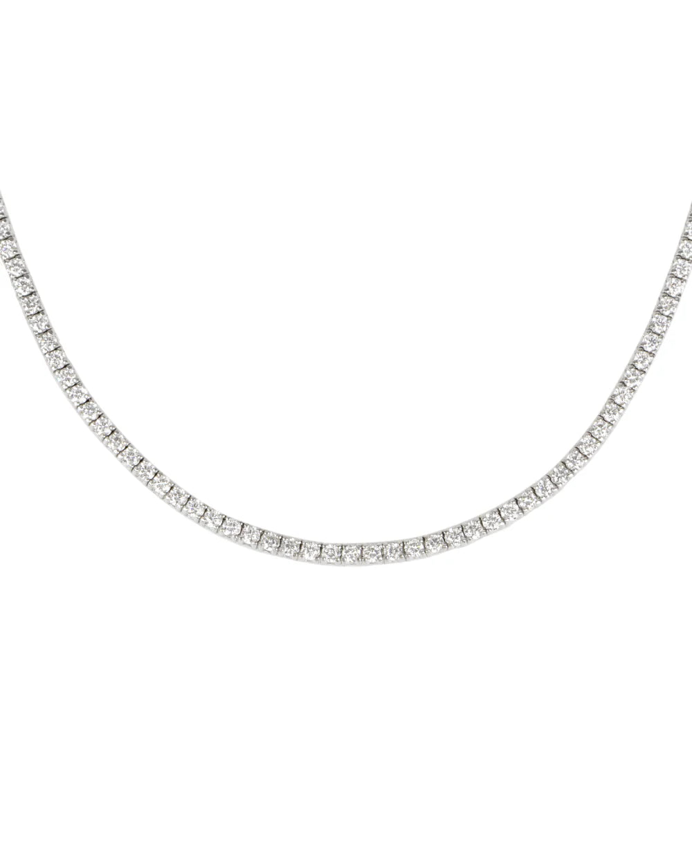 Round Lab Grown Diamond Tennis Necklace