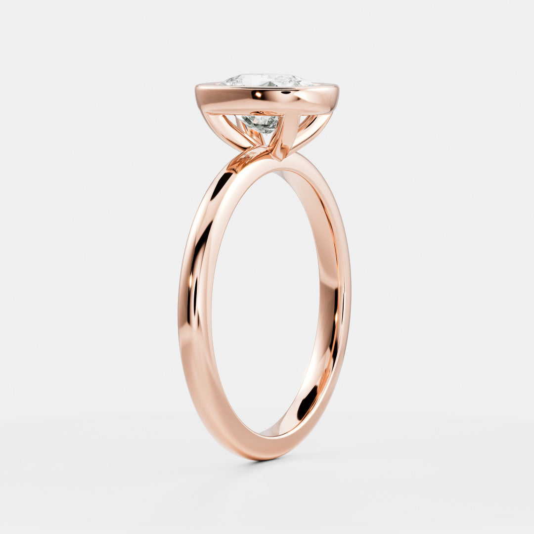 1.5 - 2.5 CT Cushion Lab Grown Diamond Bezel Engagement Ring