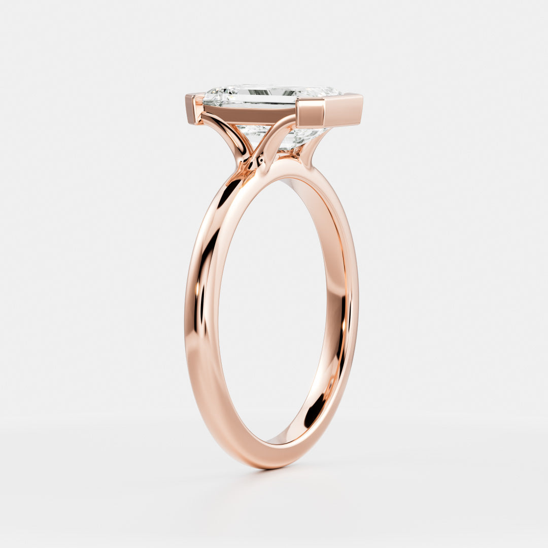 2.0 - 4.0 CT Emerald Lab Grown Diamond Solitaire Engagement Ring