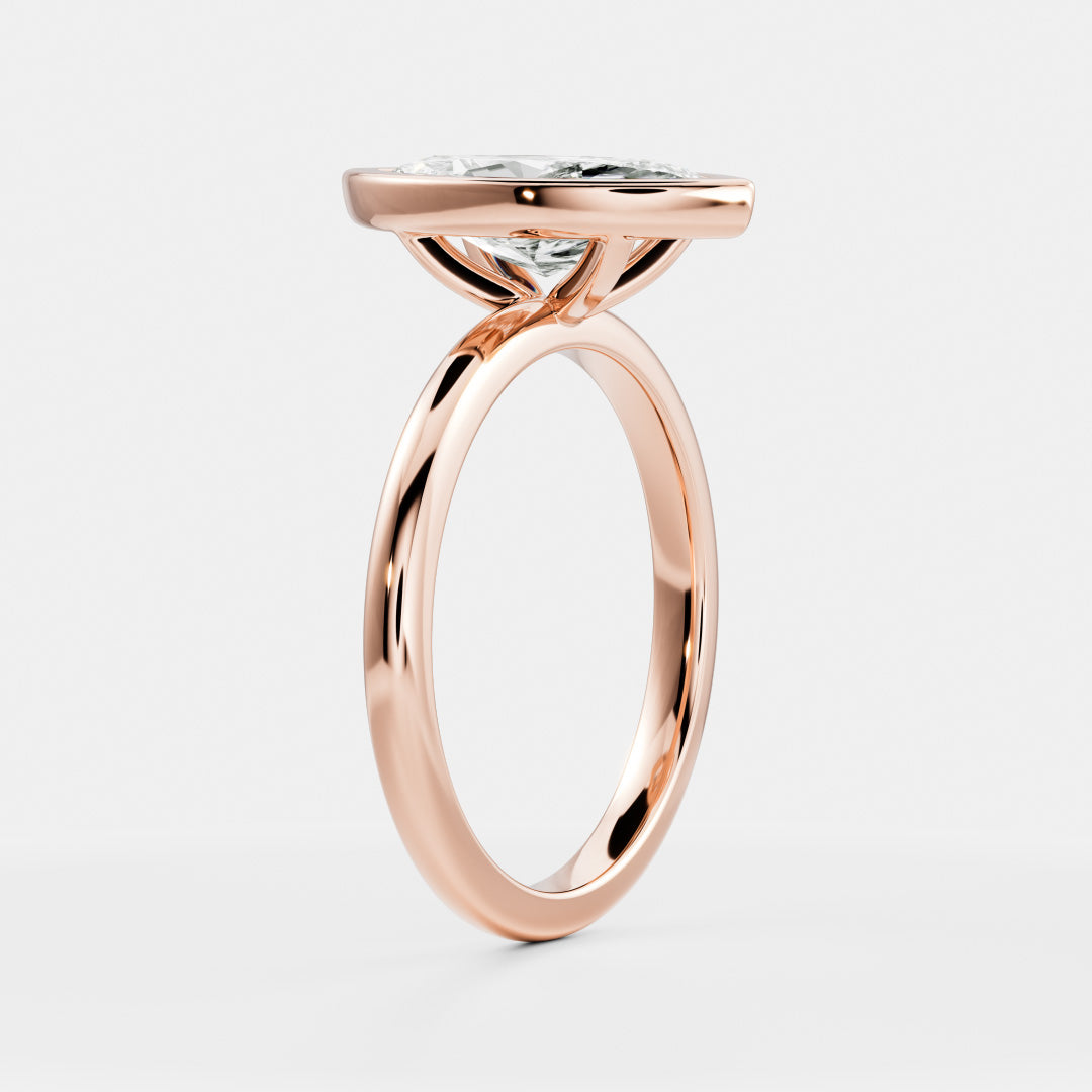 2.0 - 4.0 CT Marquise Lab Grown Diamond Bezel Engagement Ring