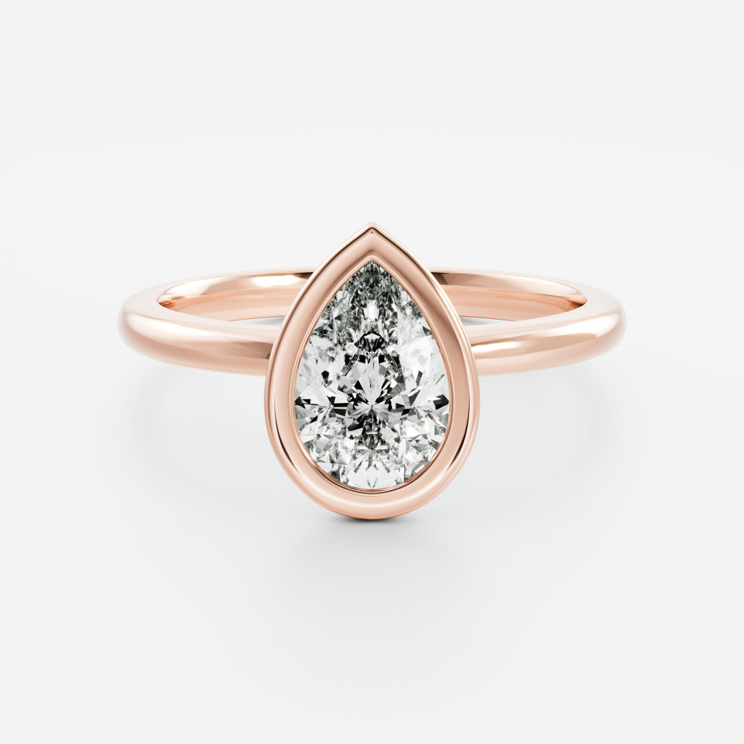 1.5 - 2.5 CT Pear Lab Grown Diamond Bezel Engagement Ring