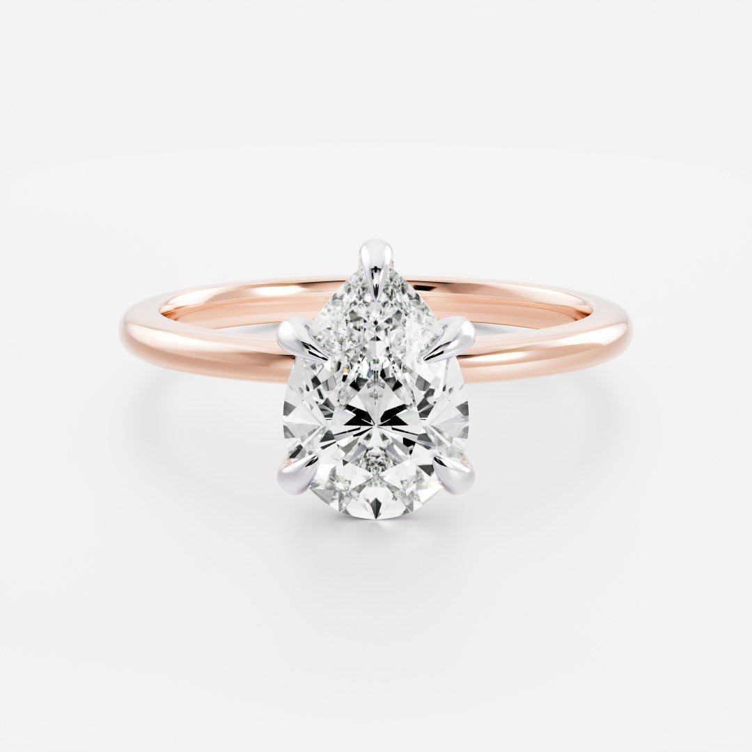 1.0 - 2.5 CT Pear Lab Grown Diamond Solitaire Engagement Ring