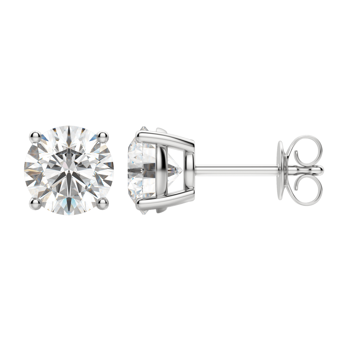 0.50 CT-4.0 CT Round Solitaire F/VS Lab Grown Diamond Earrings - Camila Brown