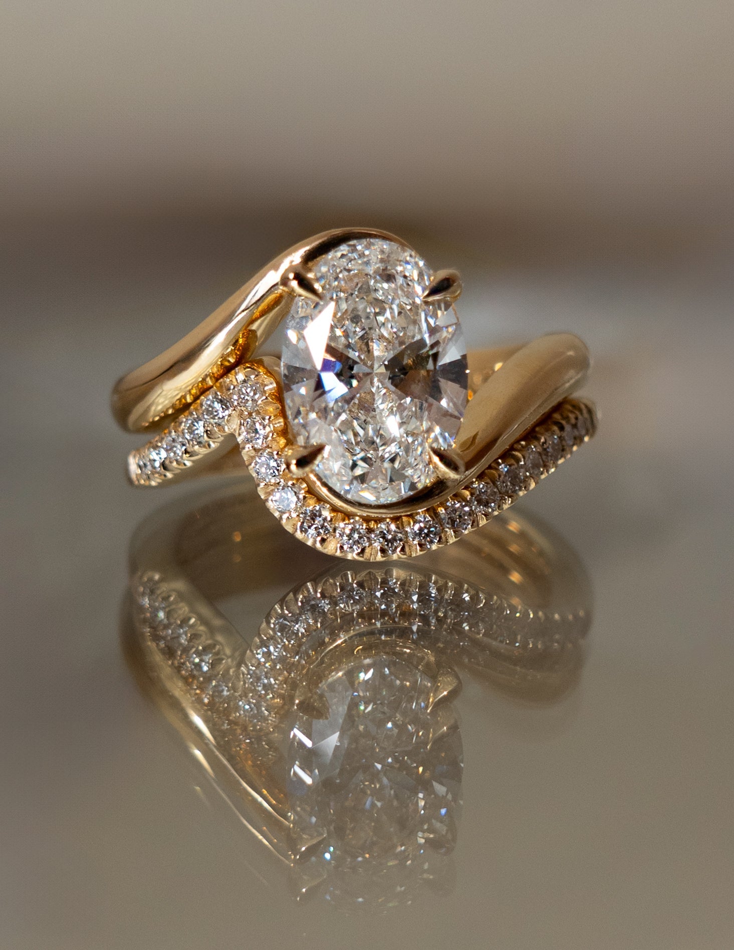 1.50- 3.0  CT Marquise Cut  Lab Grown Diamond Solitaire Setting Bridal Set