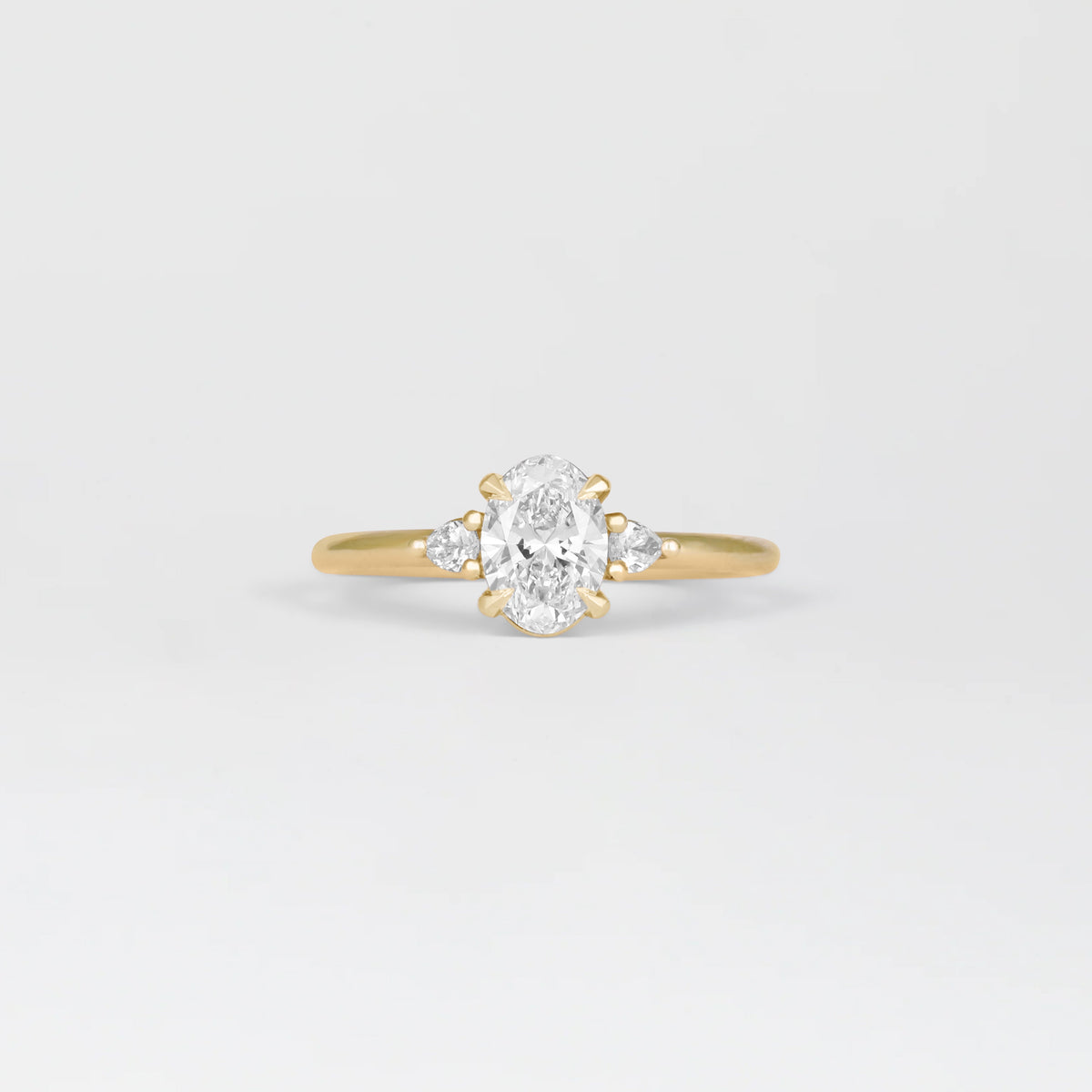 1.0 - 3.0 CT Oval  Lab Grown Diamond Three Stone Engagement ring