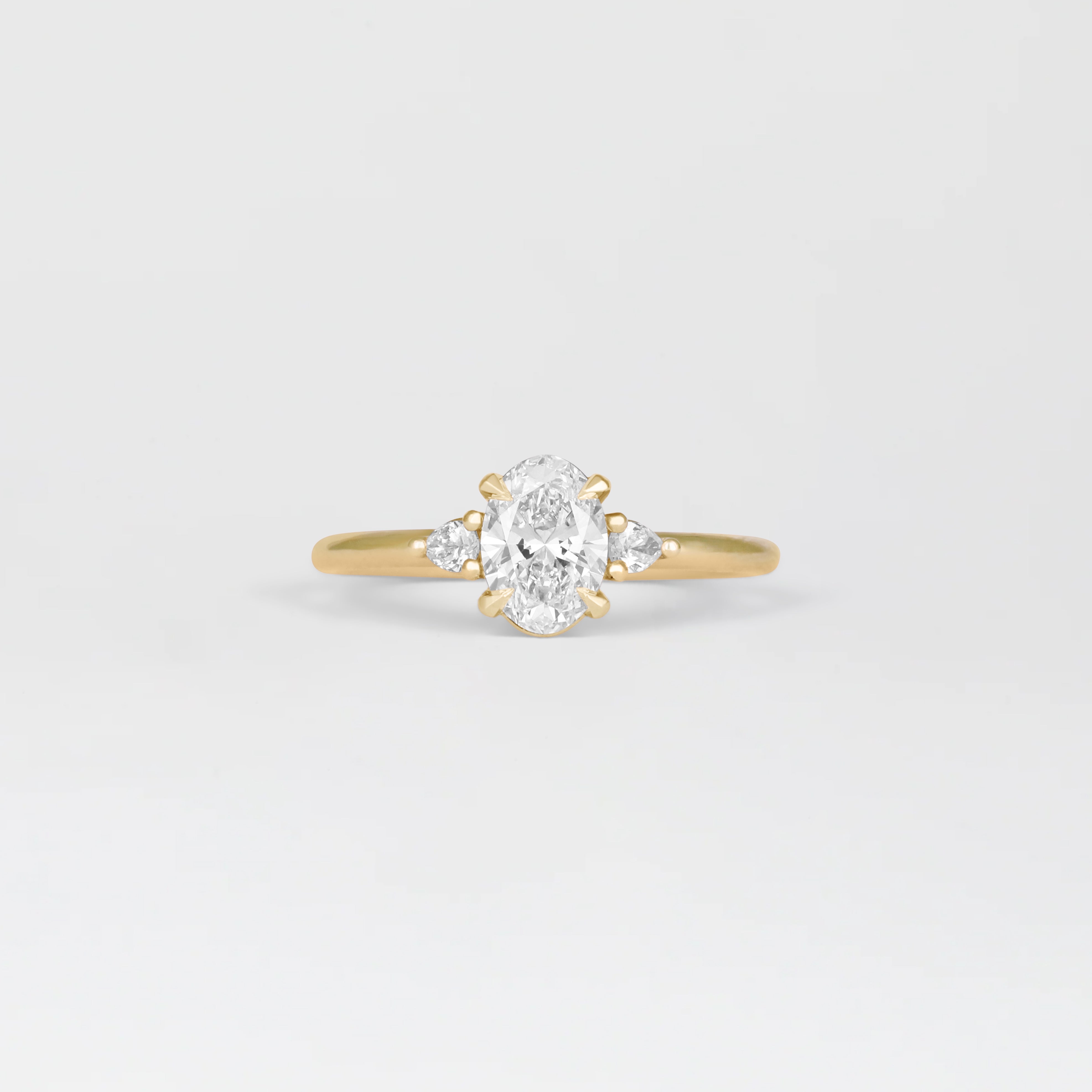 1.0 - 3.0 CT Oval  Lab Grown Diamond Three Stone Engagement ring