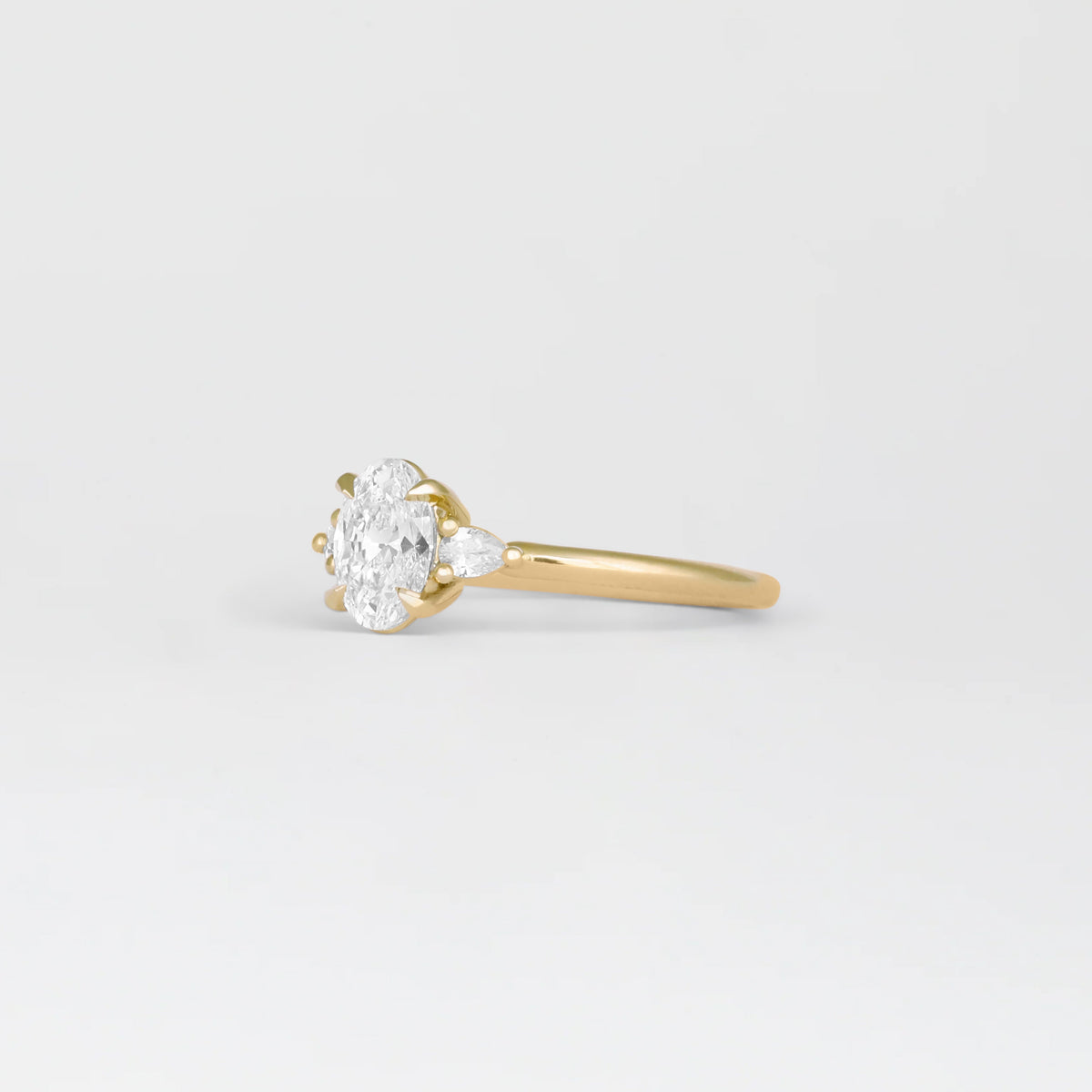 1.0 - 3.0 CT Oval  Lab Grown Diamond Three Stone Engagement ring