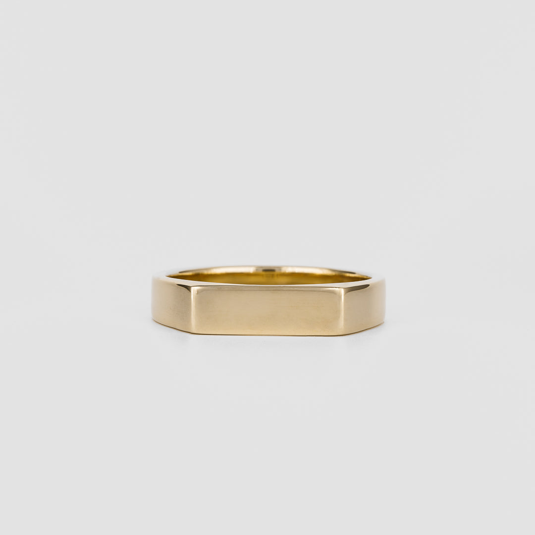 Plain Classic Signet Wedding Band For Men