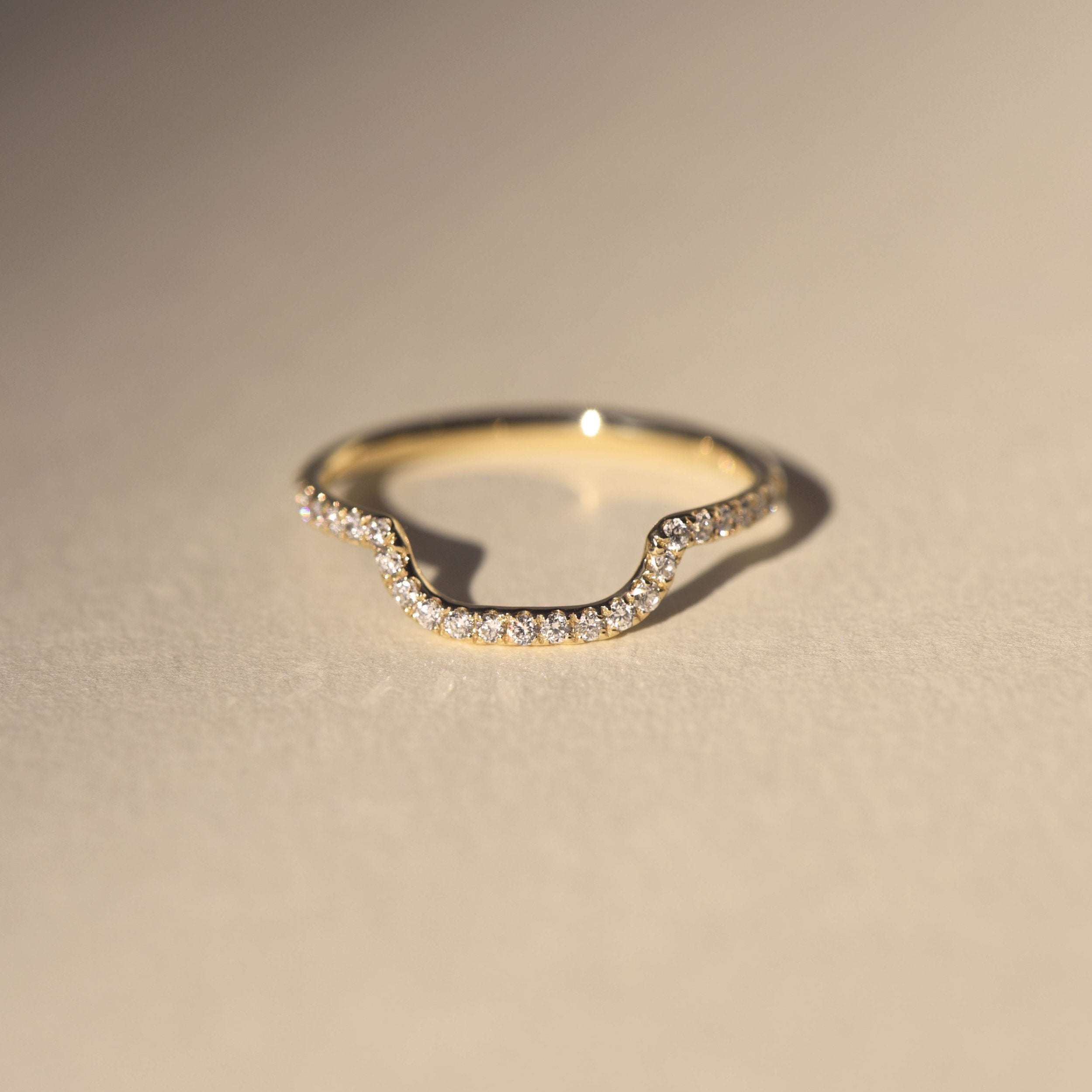 0.3 TCW Round Cut Square Curved Half Eternity Lab Grown Wedding Band