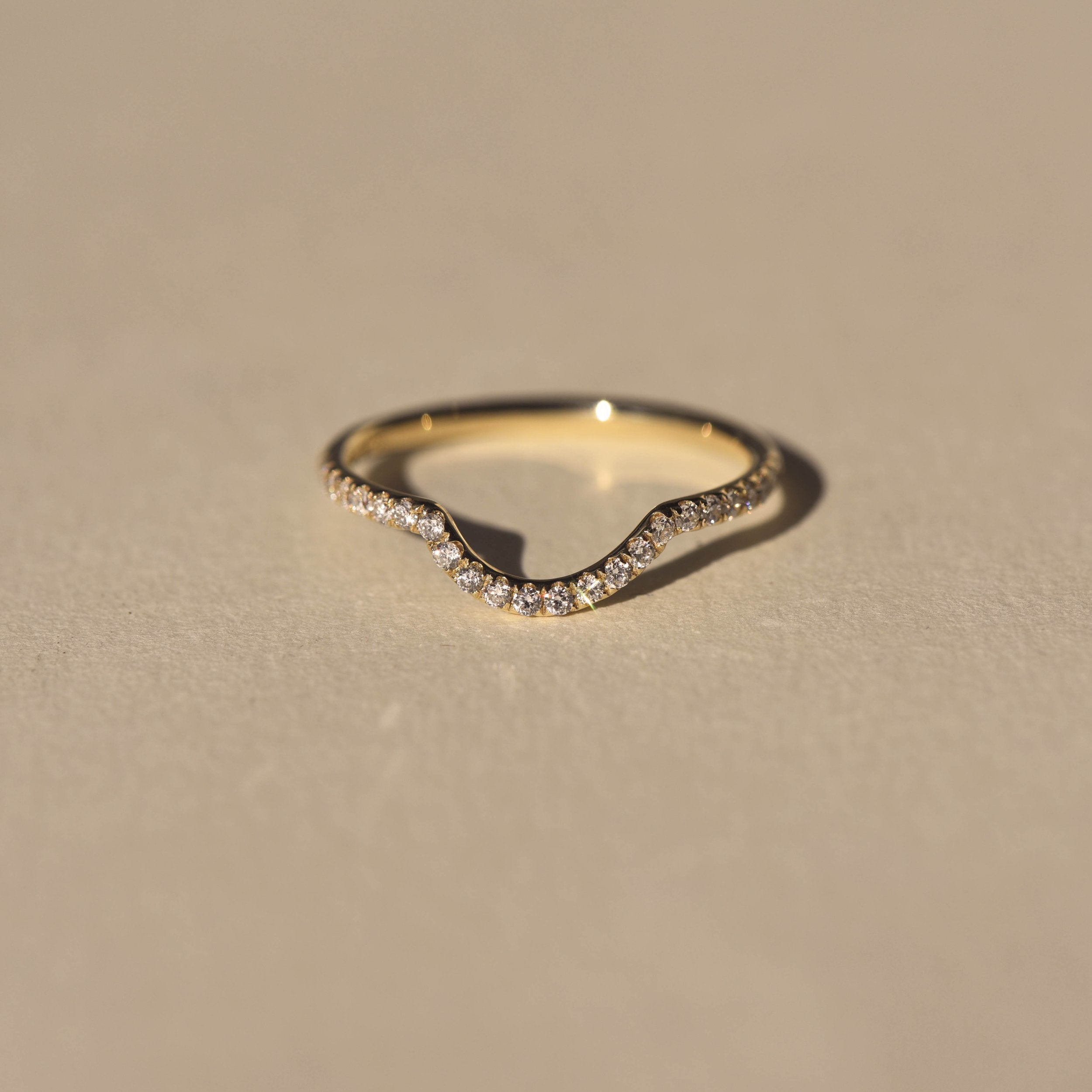 0.3 TCW Round Cut Curved Half Eternity Lab Grown Wedding Band