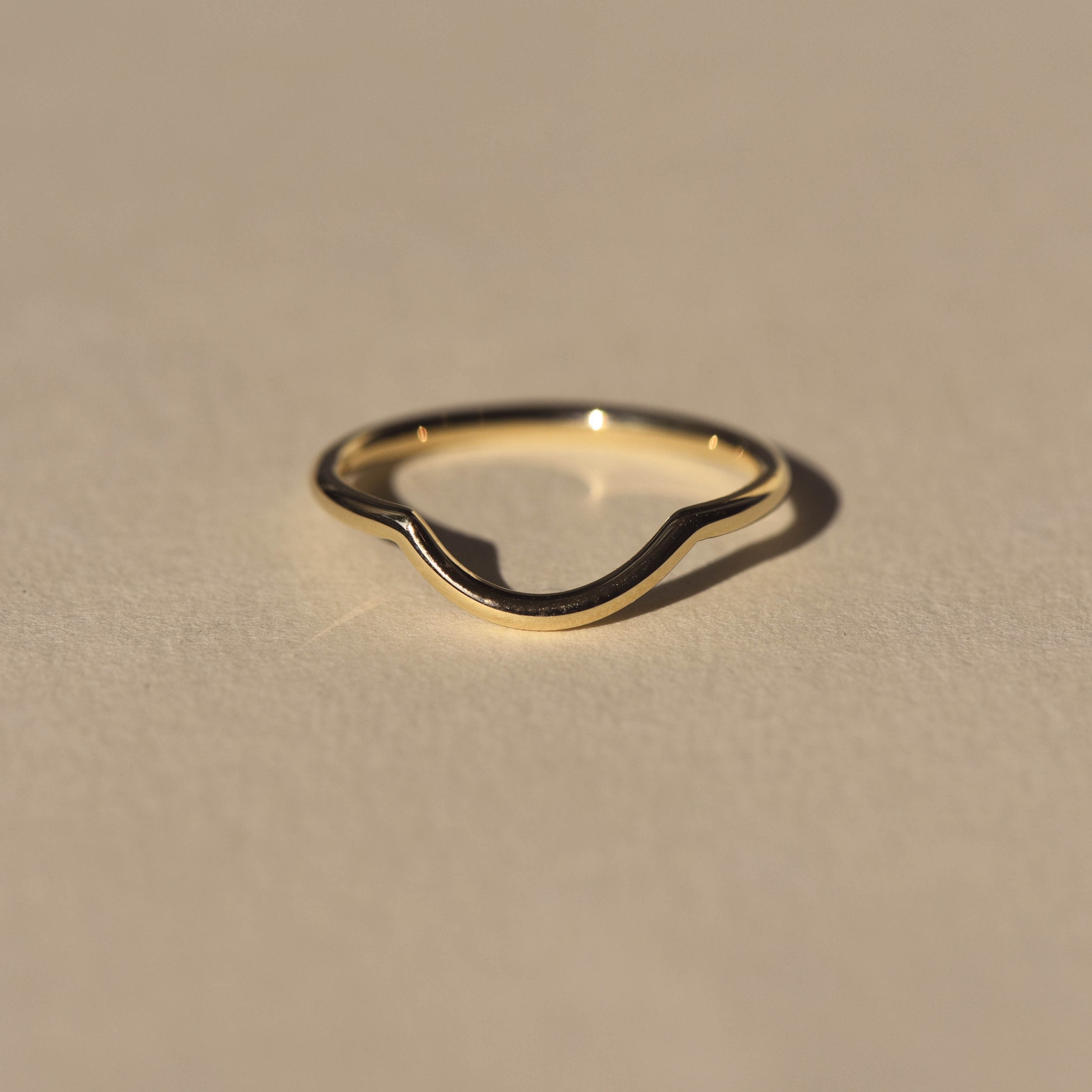 Curved Plain Delicate Wedding Band