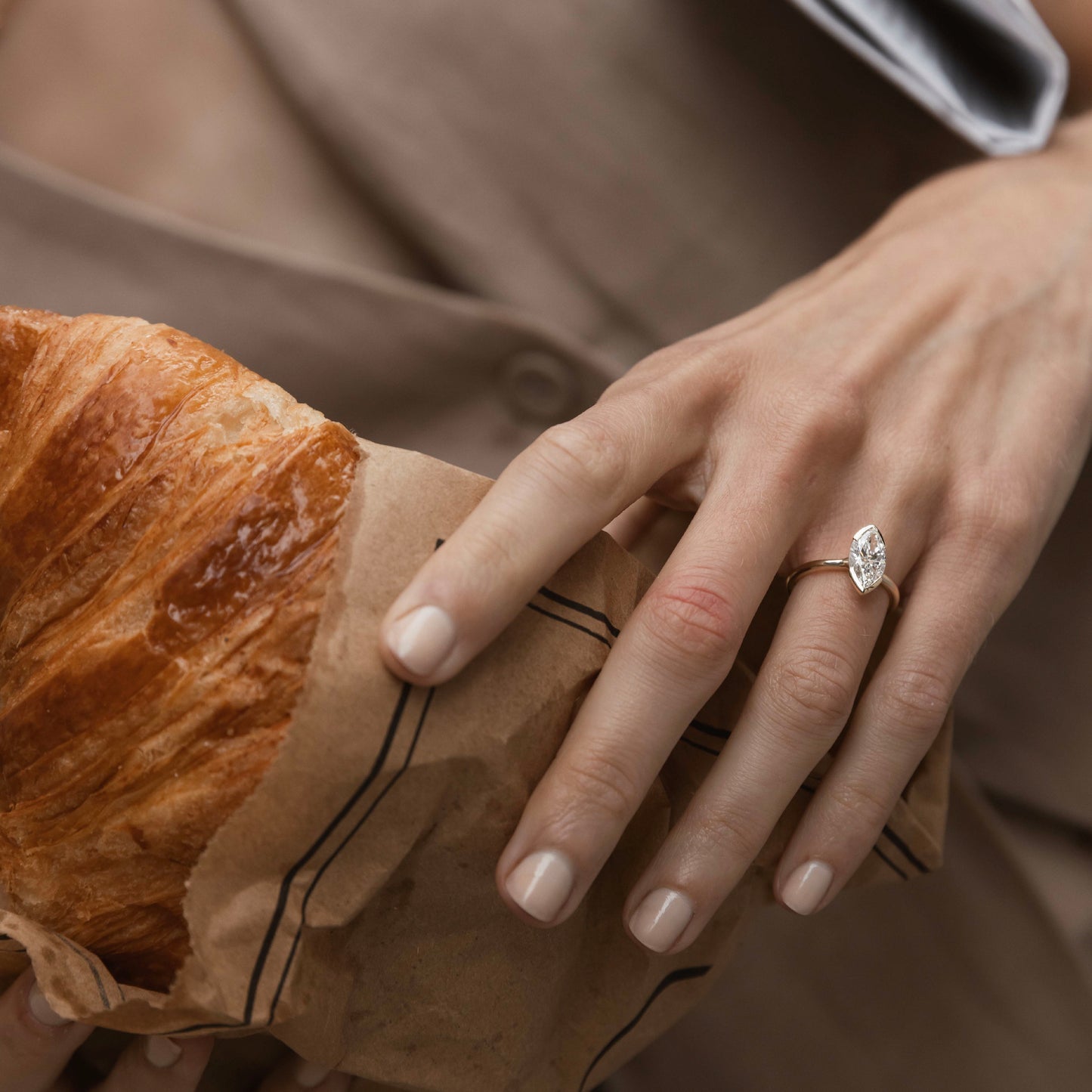 2.5 - 3.5 CT Marquise  Lab Grown Diamond Solitaire Engagement Ring