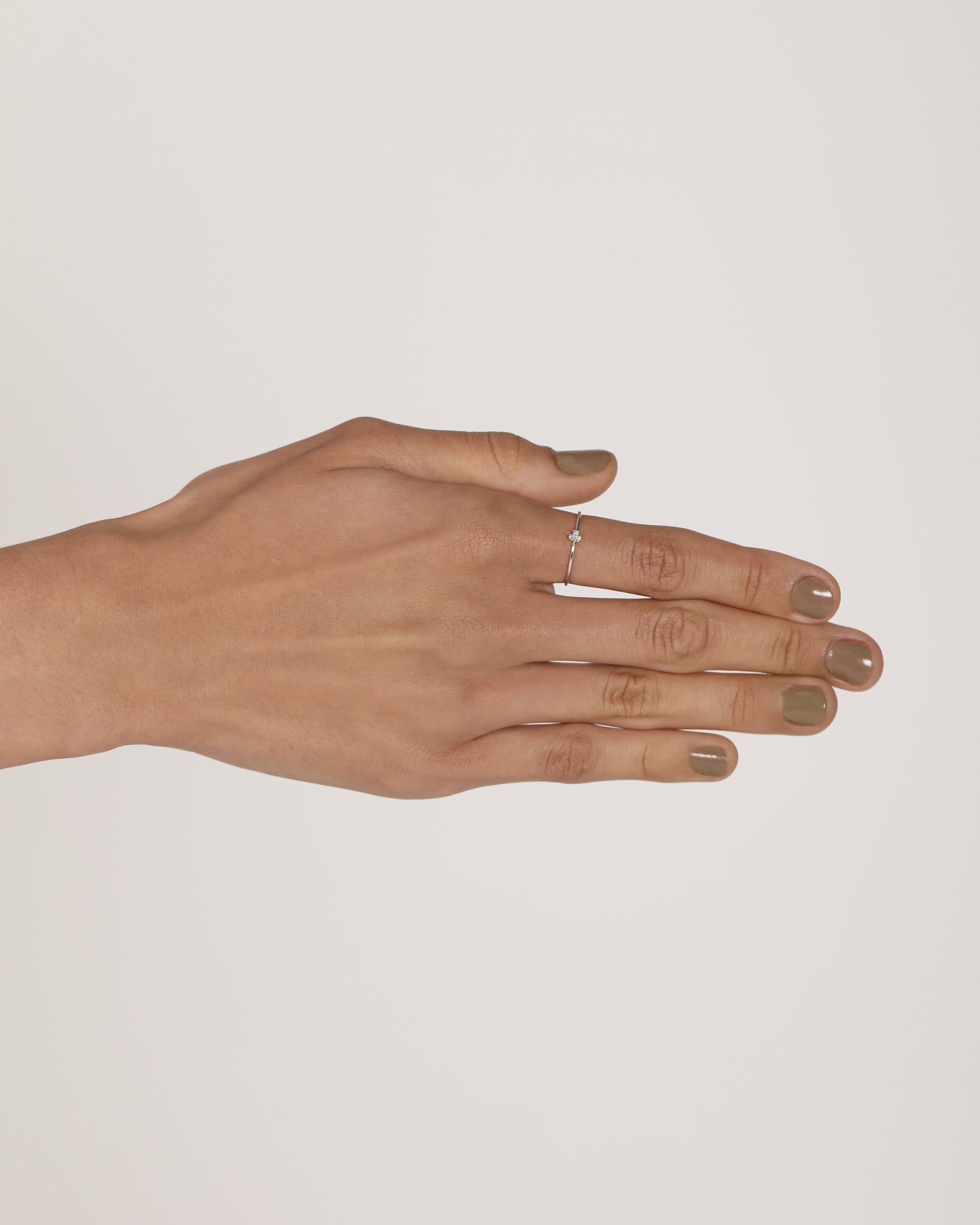 0.03 TCW Round Trio CVD Diamond Minimalist Ring