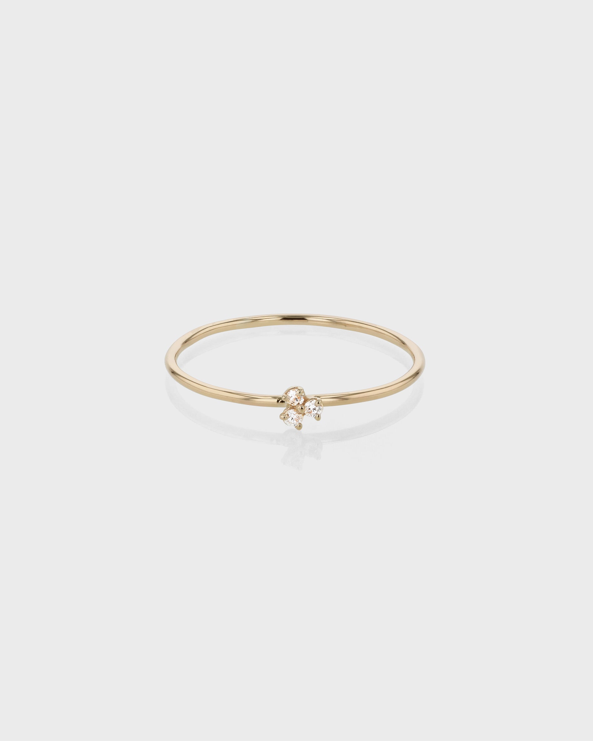 0.03 TCW Round Trio CVD Diamond Minimalist Ring