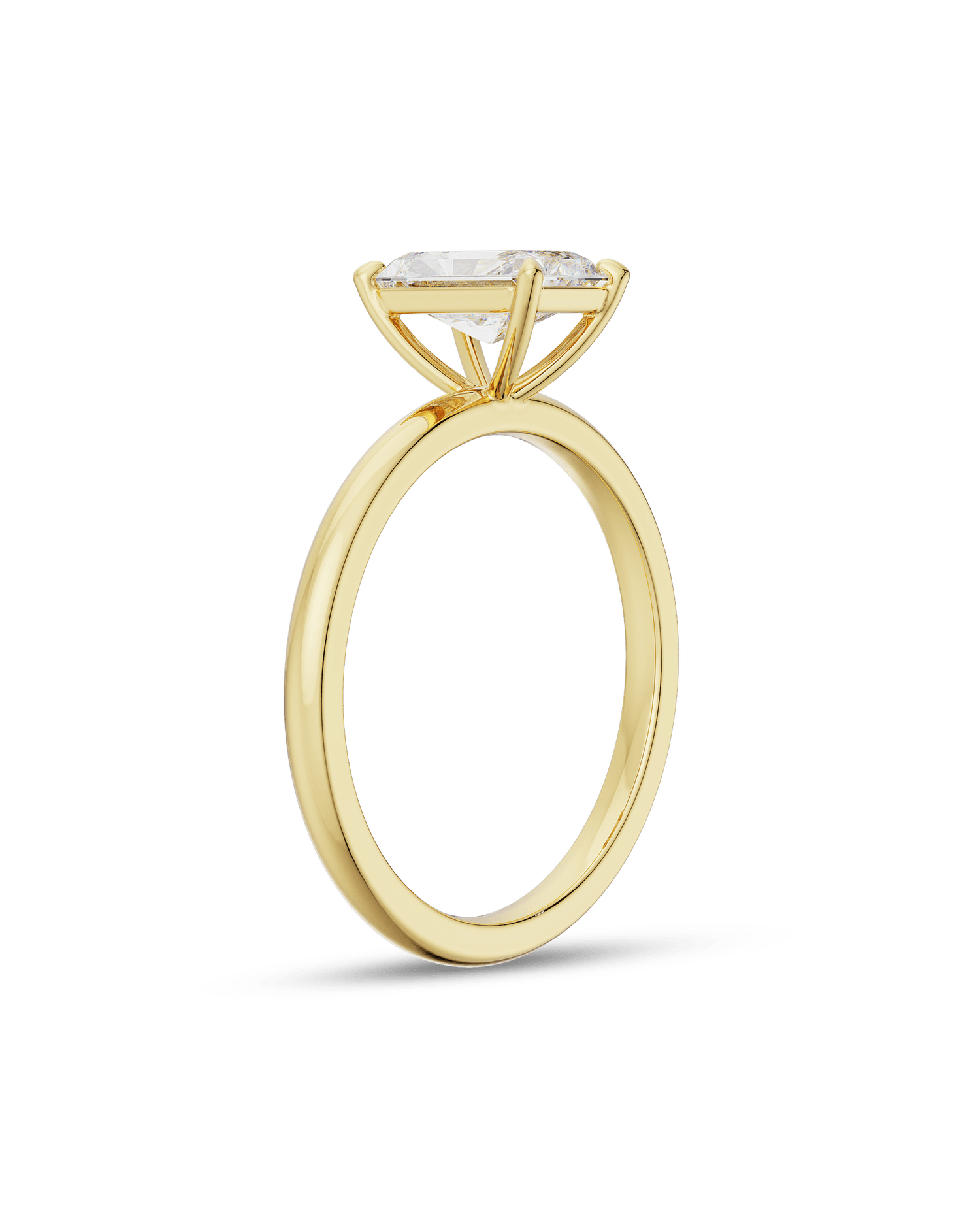 1.0 -3.0 CT Emerald CVD Diamond Solitaire Engagement Ring