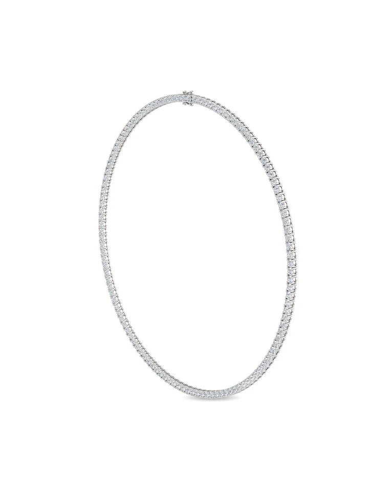 Round Lab Grown Diamond Tennis Necklace