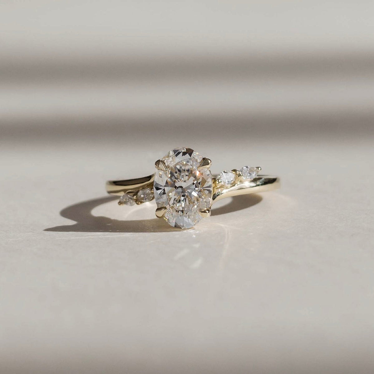 1.0 - 2.5 CT Oval Lab Grown Diamond Cluster Engagement Ring