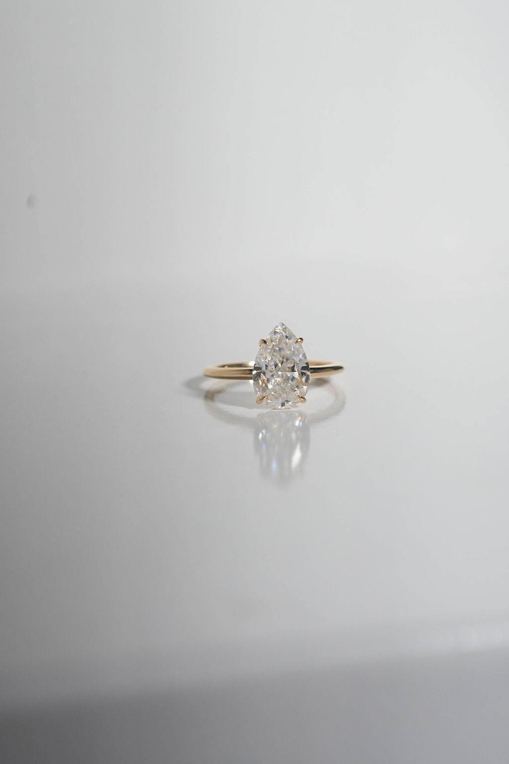 4.0 CT Pear Shaped Moissanite Solitaire Engagement Ring