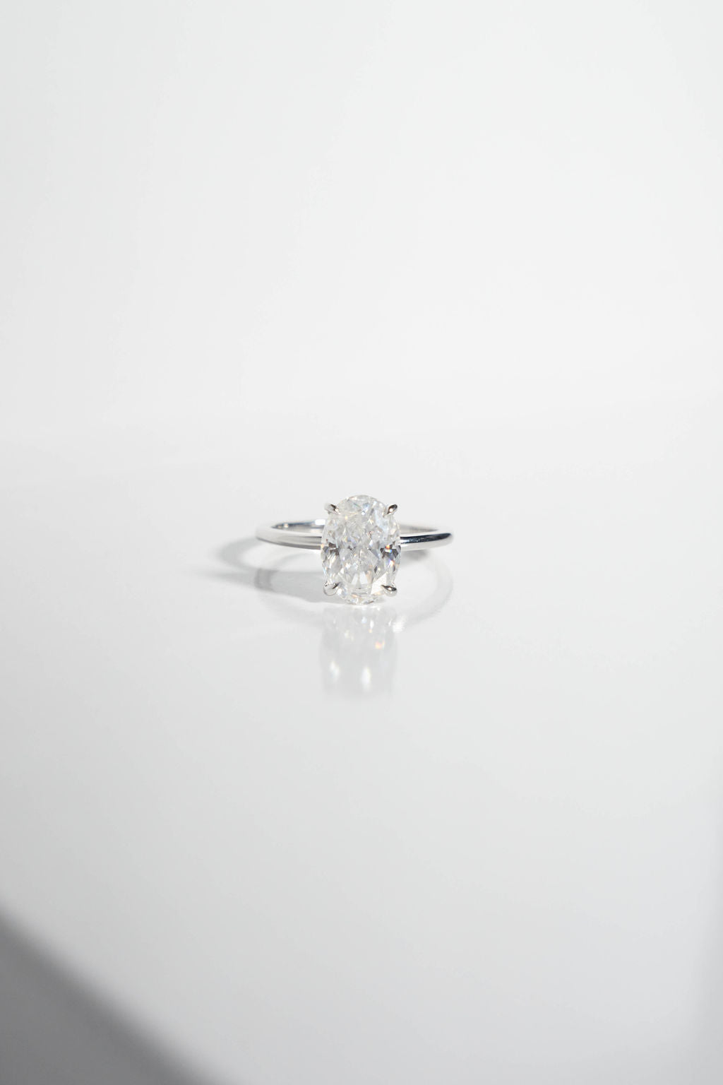 4.0 CT Oval Shaped Moissanite Solitaire Engagement Ring