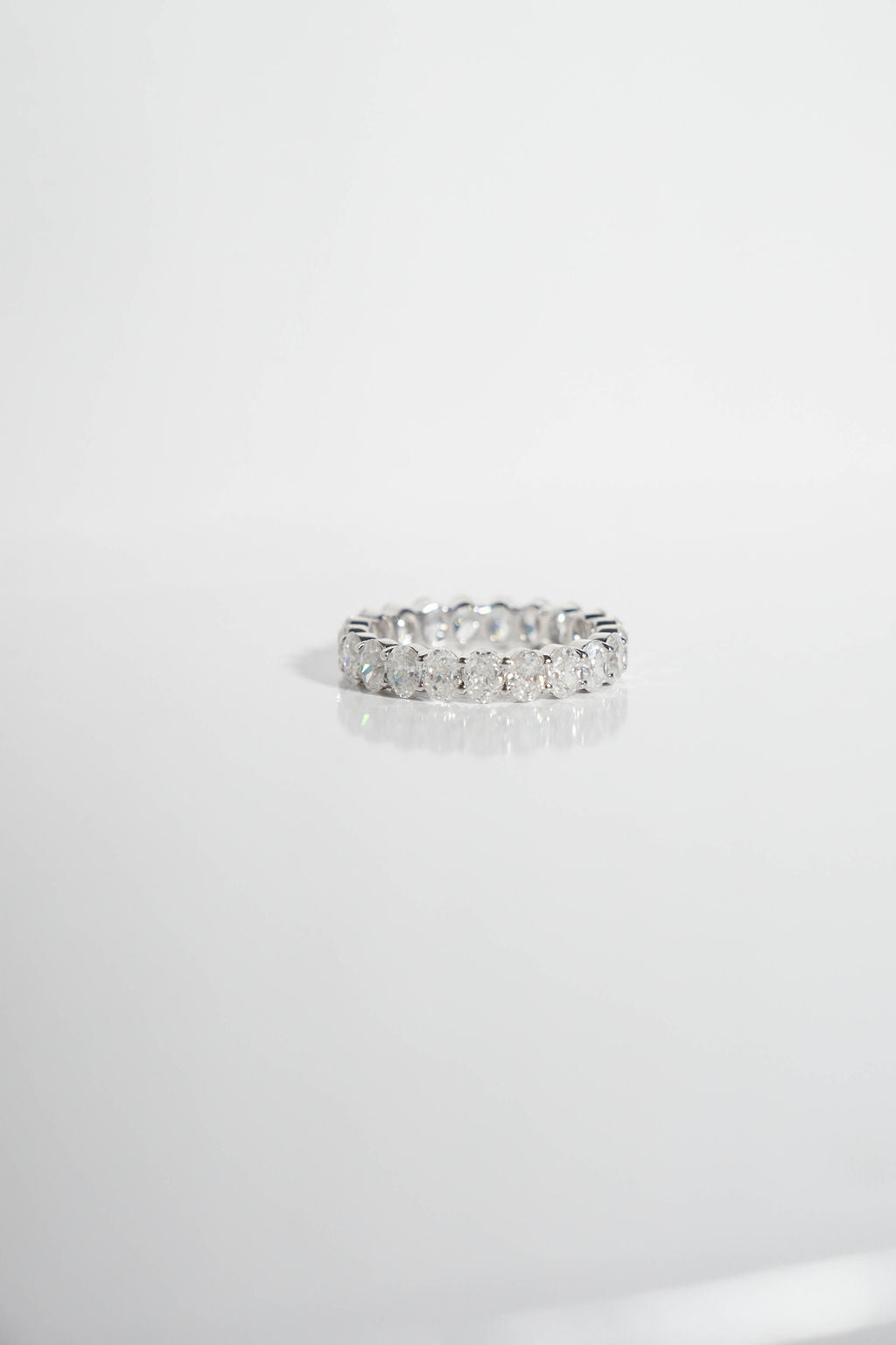 0.80 TCW Oval Shaped Moissanite Full Eternity Wedding Band