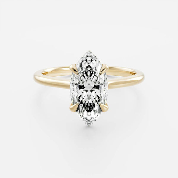 1.0- 3.0 CT Marquise Lab Grown Diamond Solitaire Engagement Ring
