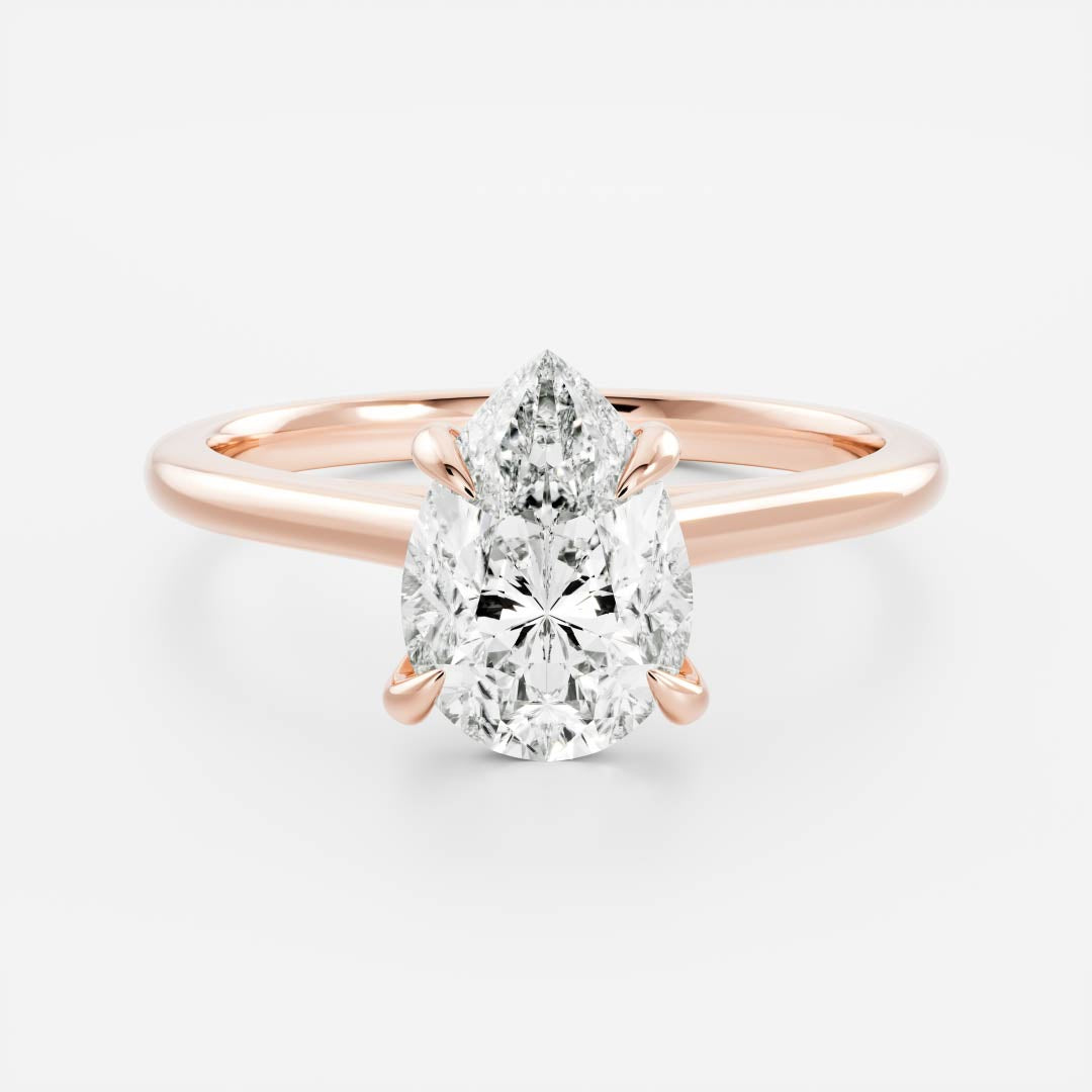 1.0 - 3.0 CT Pear Lab Grown Diamond Solitaire Engagement Ring