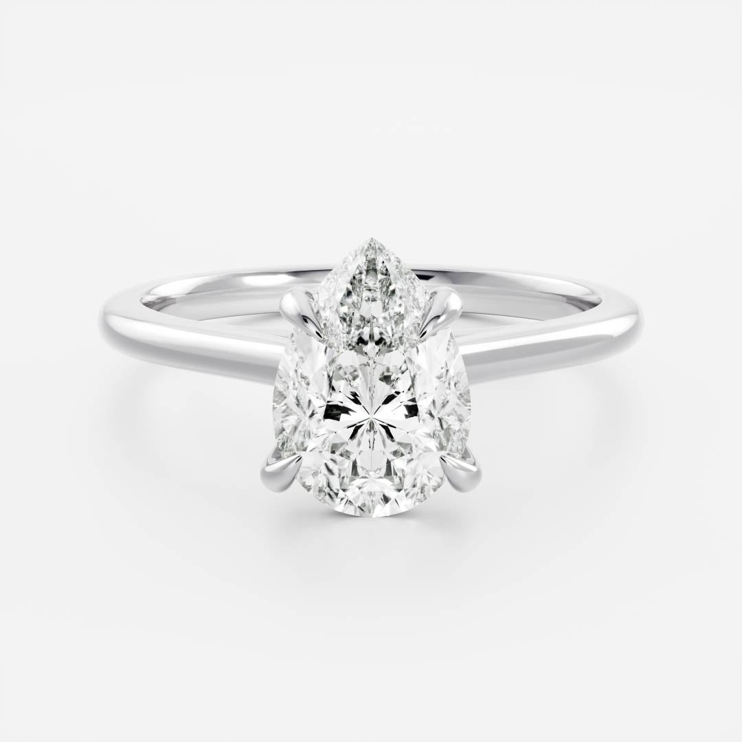 1.0 - 3.0 CT Pear Lab Grown Diamond Solitaire Engagement Ring