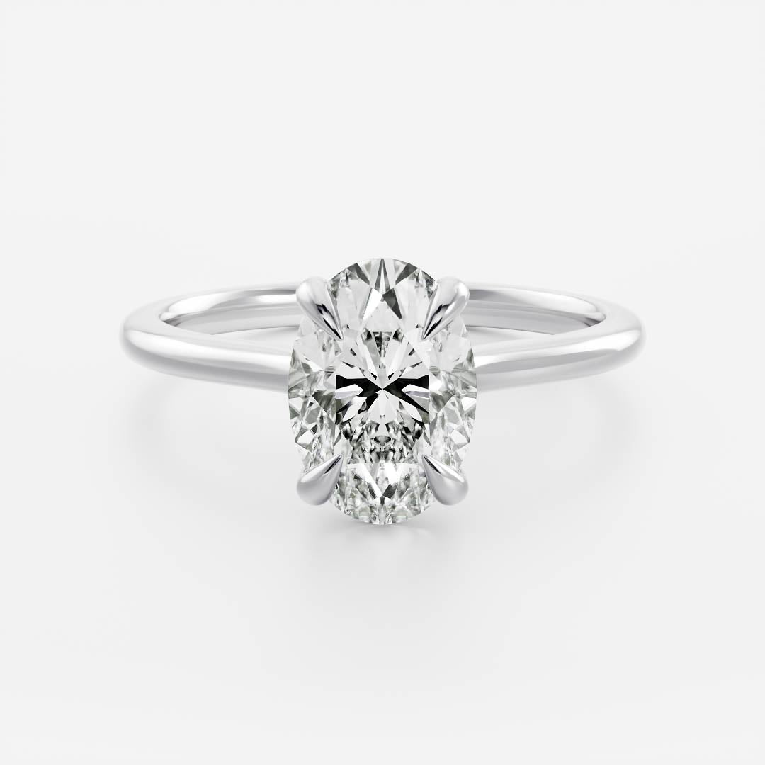 1.0- 3.0 CT Oval Lab Grown Diamond Solitaire Engagement Ring