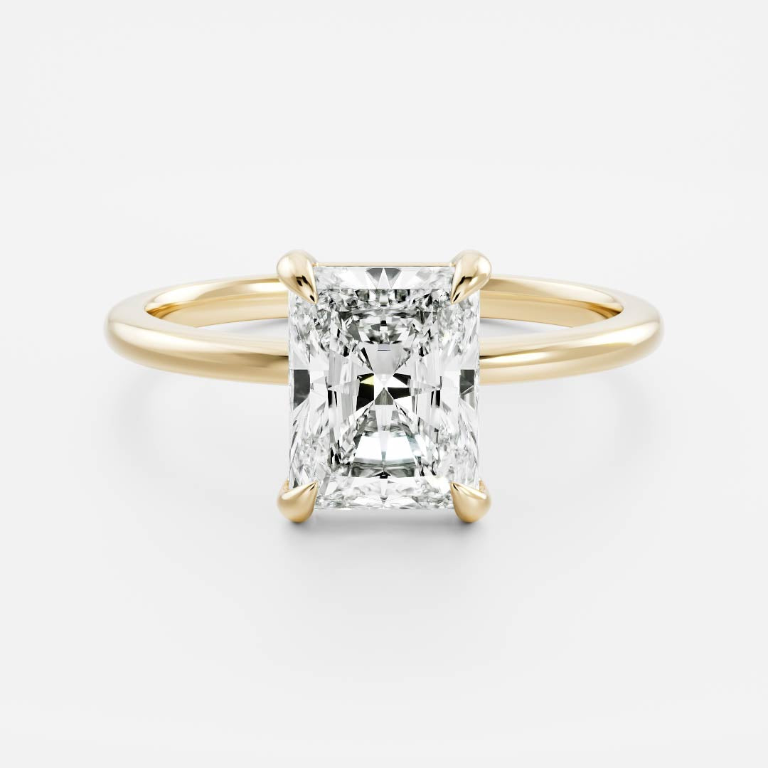 2.0 - 3.0 CT Radiant Lab Grown Diamond Solitaire Engagement Ring