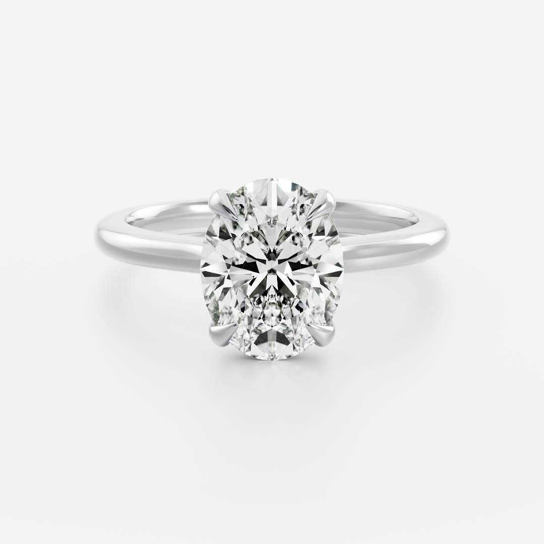 1.0- 2.50 CT Oval Lab Grown Diamond Solitaire Engagement Ring