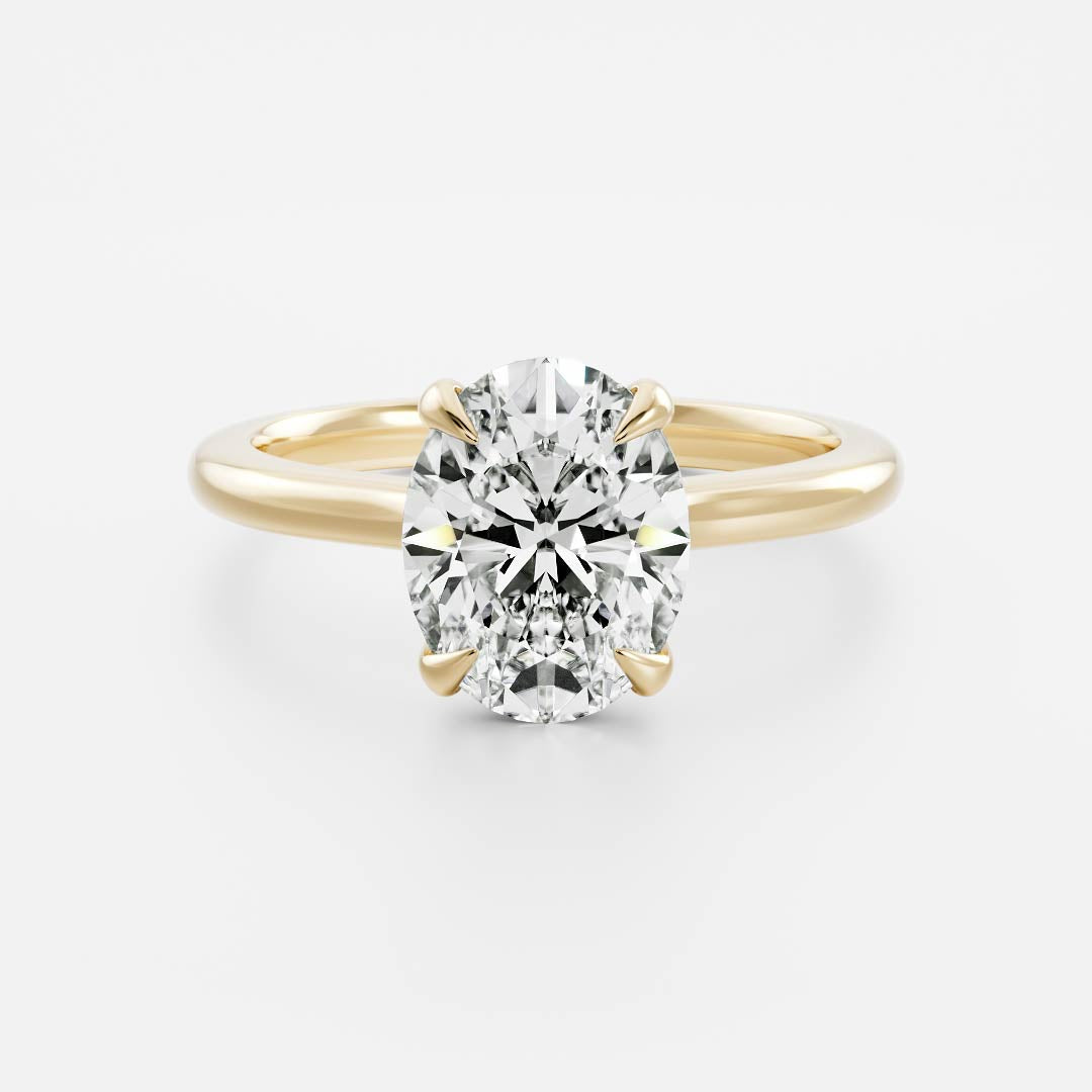 1.0- 2.50 CT Oval Lab Grown Diamond Solitaire Engagement Ring