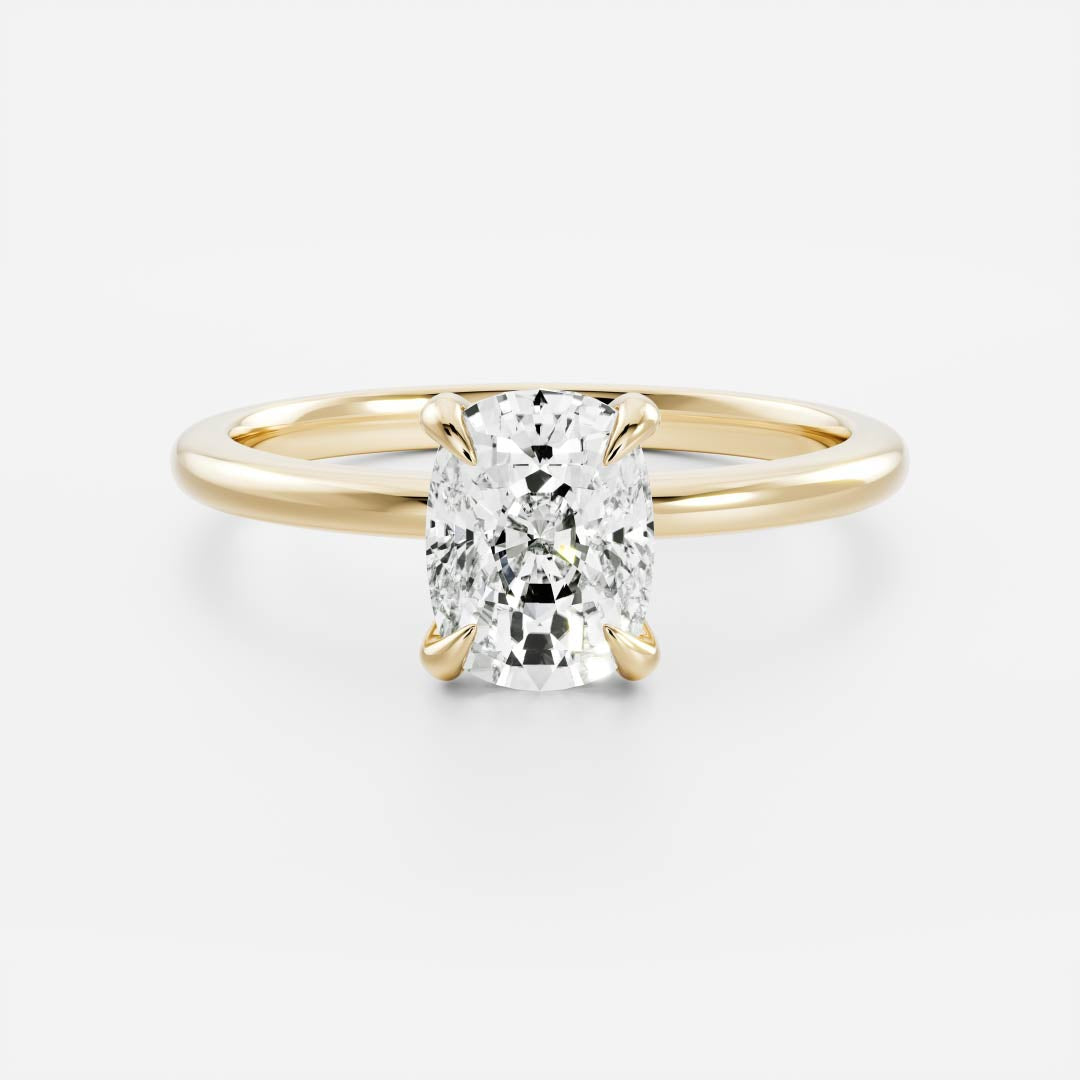 2.0 - 3.0 CT Cushion Lab Grown Diamond Solitaire Engagement Ring