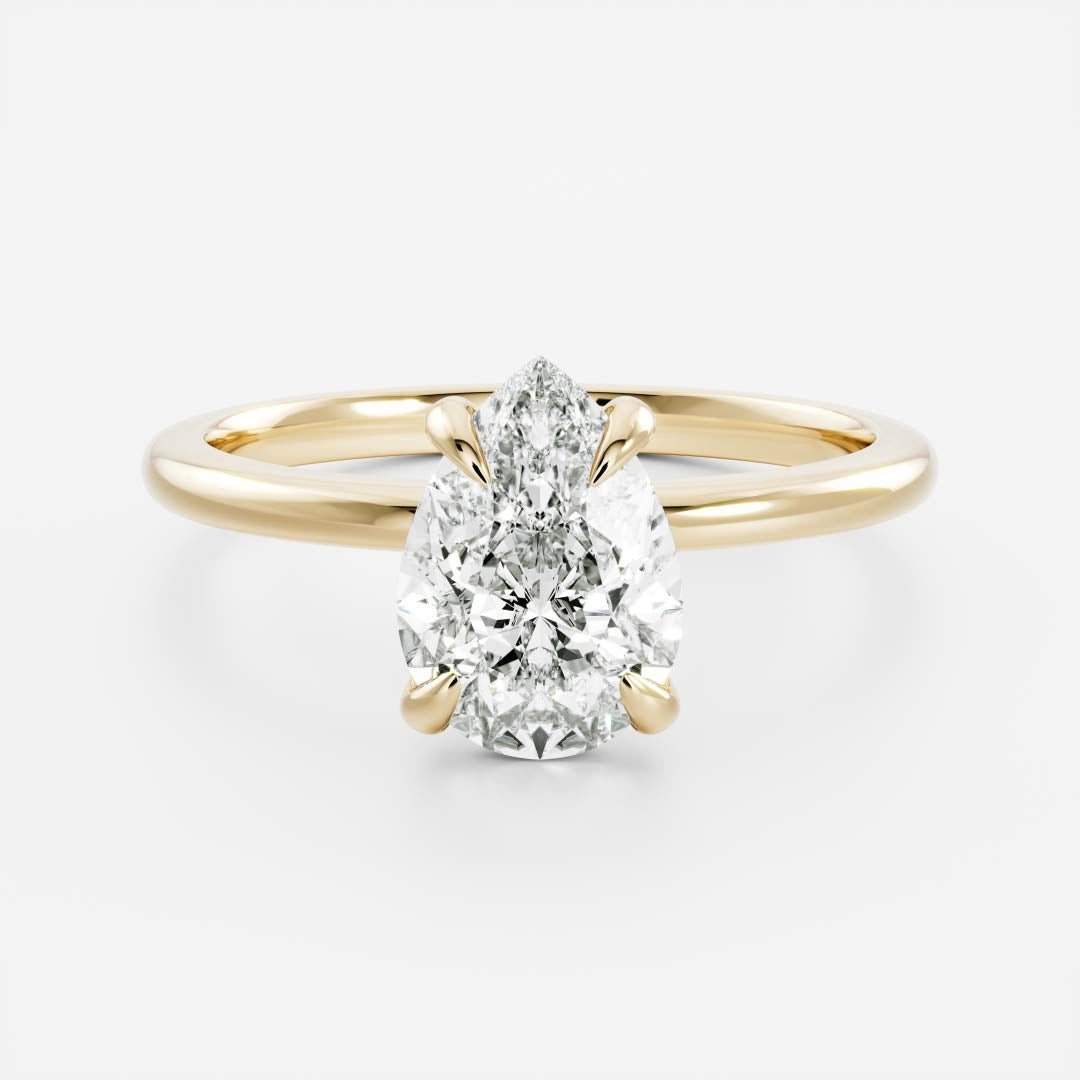 1.0 - 2.5 CT Pear Lab Grown Diamond Solitaire Engagement Ring