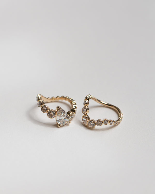 1.50 CT Pear Cut Lab Grown Diamond Unique Style Engagement Ring