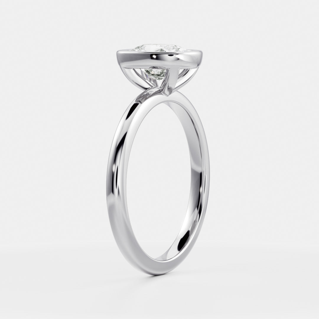 1.5 - 2.5 CT Cushion Lab Grown Diamond Bezel Engagement Ring