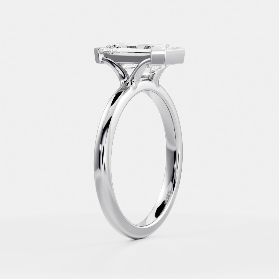 2.0 - 4.0 CT Emerald Lab Grown Diamond Solitaire Engagement Ring