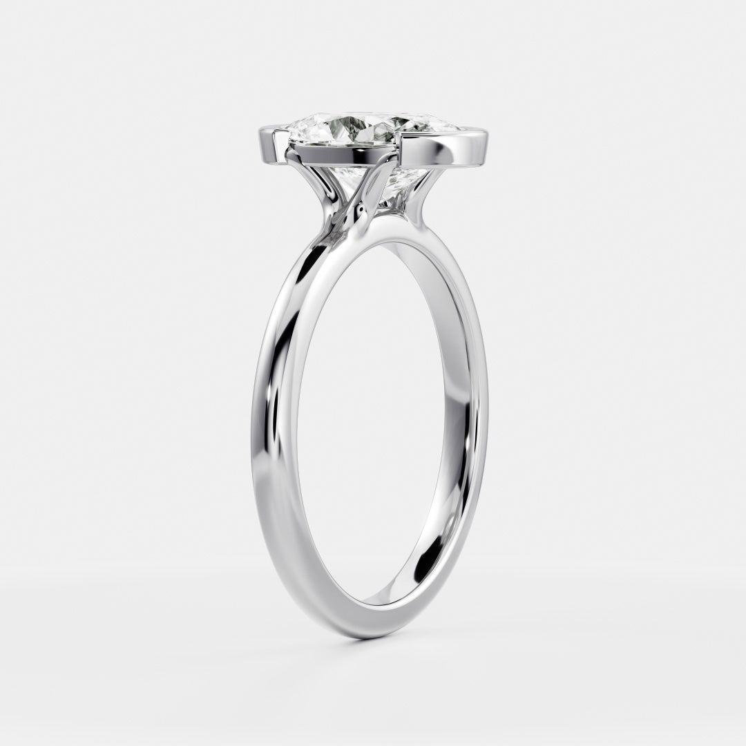 2.0 - 4.0 CT Oval Lab Grown Diamond Solitaire Engagement Ring