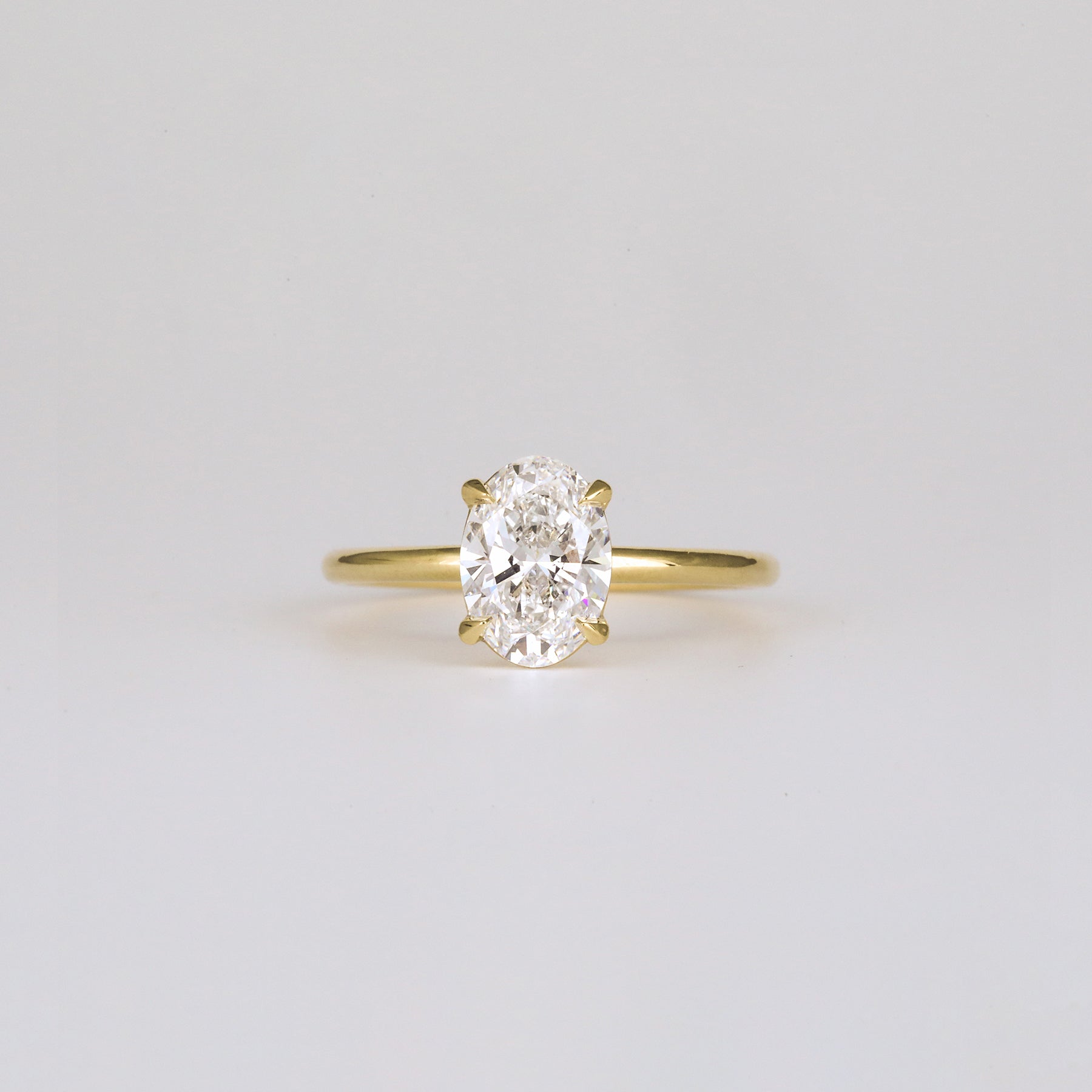 1.36 -3.50 CT Oval  Lab Grown Diamond Solitaire Engagement ring