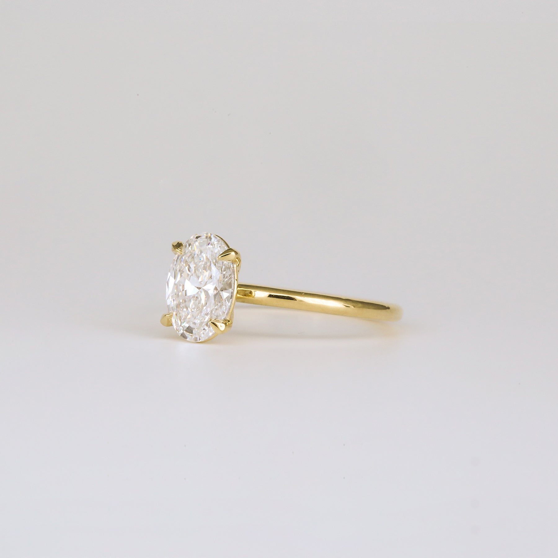 1.36 -3.50 CT Oval  Lab Grown Diamond Solitaire Engagement ring