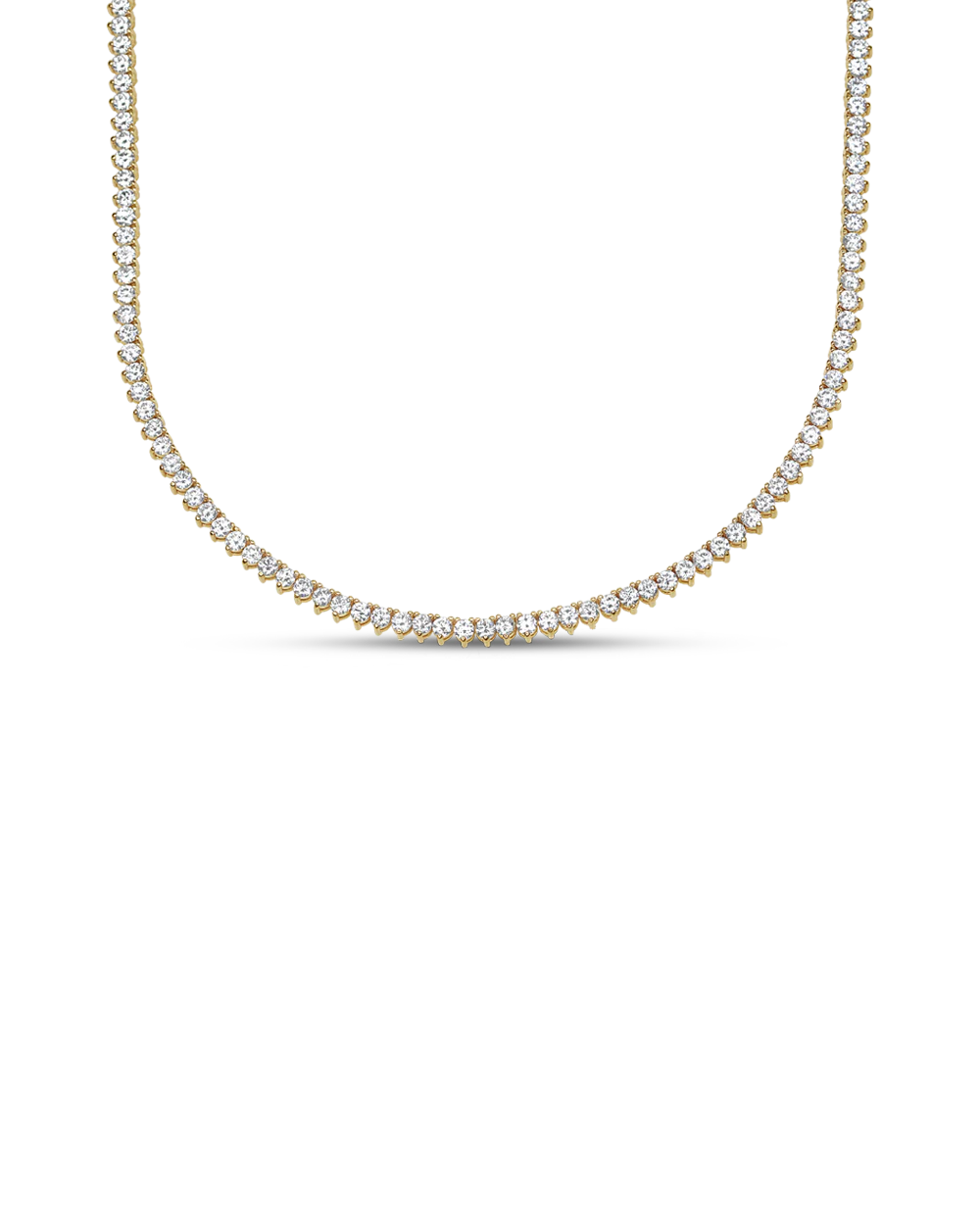 Round Lab Grown Diamond Tennis Necklace