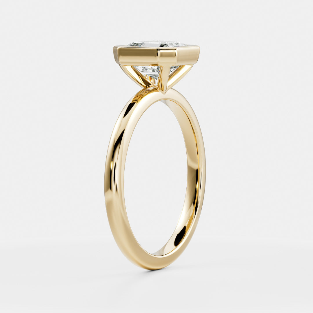 1.5 - 2.5 CT Asscher Lab Grown Diamond Bezel Engagement Ring