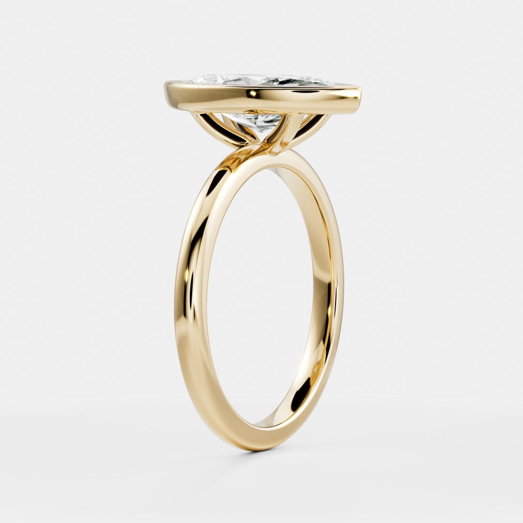 2.0 - 4.0 CT Marquise Lab Grown Diamond Bezel Engagement Ring