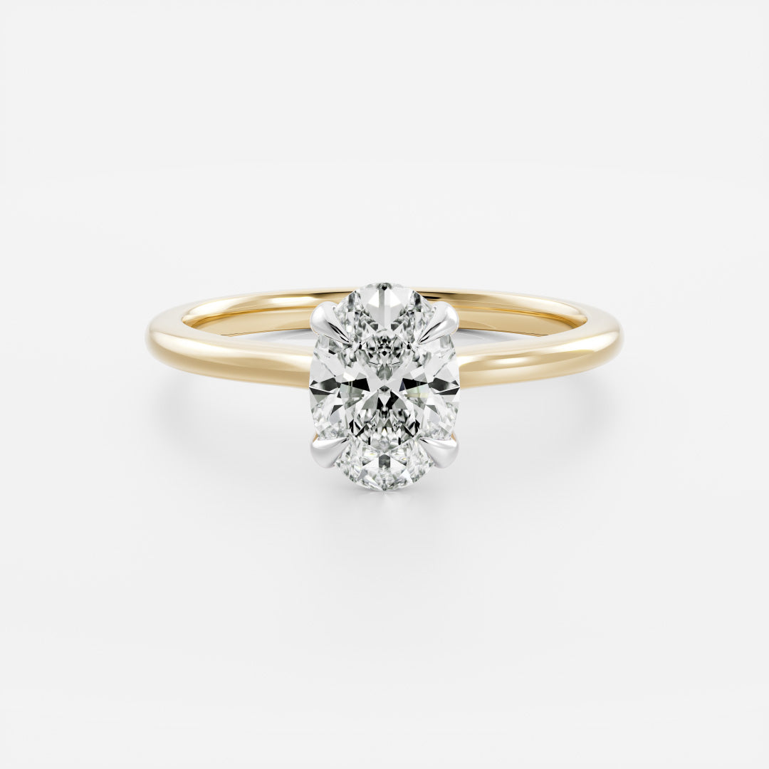 1.0- 3.0 CT Oval Lab Grown Diamond Solitaire Engagement Ring