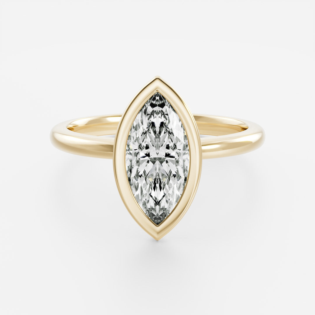 2.0 - 4.0 CT Marquise Lab Grown Diamond Bezel Engagement Ring