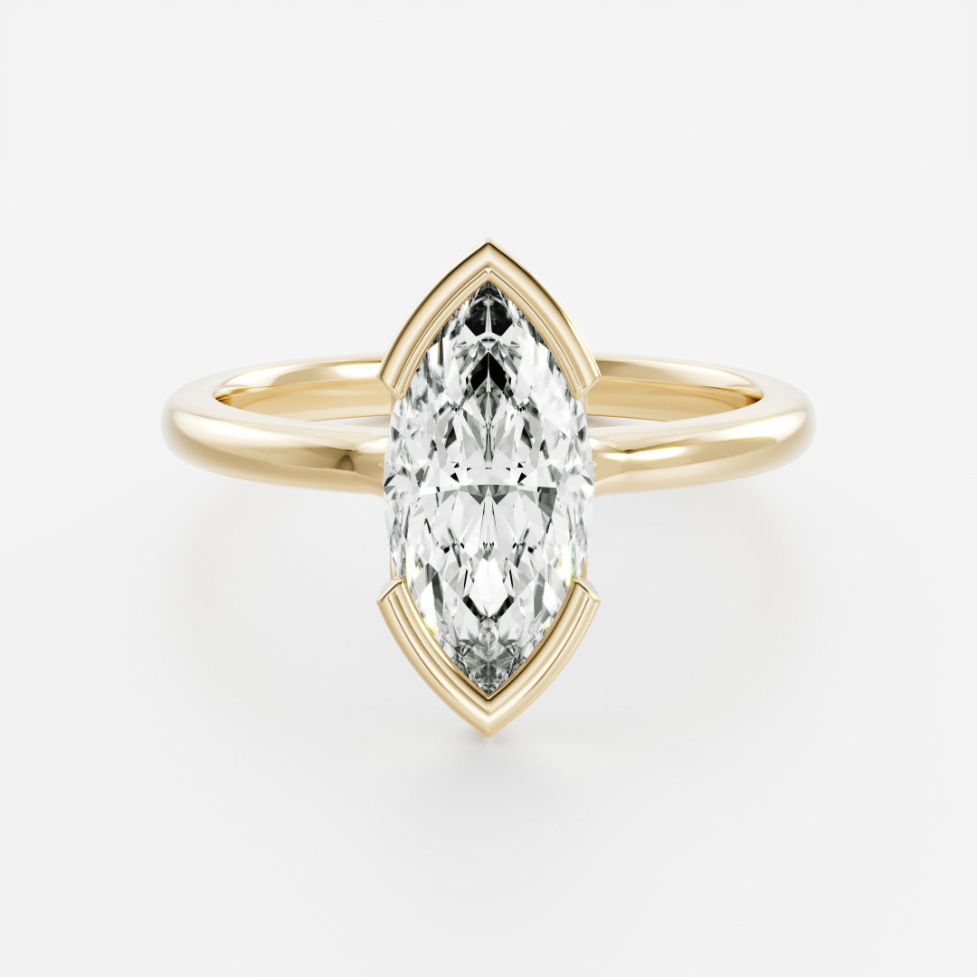 2.5 - 3.5 CT Marquise  Lab Grown Diamond Solitaire Engagement Ring