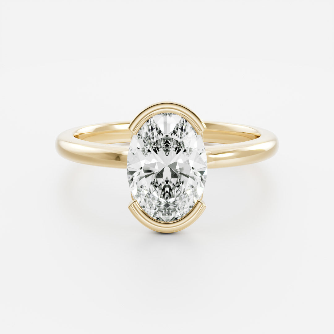1.0 - 4.0 CT Oval Lab Grown Diamond Solitaire Engagement Ring