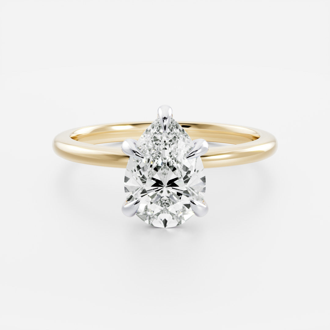 1.0 - 2.5 CT Pear Lab Grown Diamond Solitaire Engagement Ring