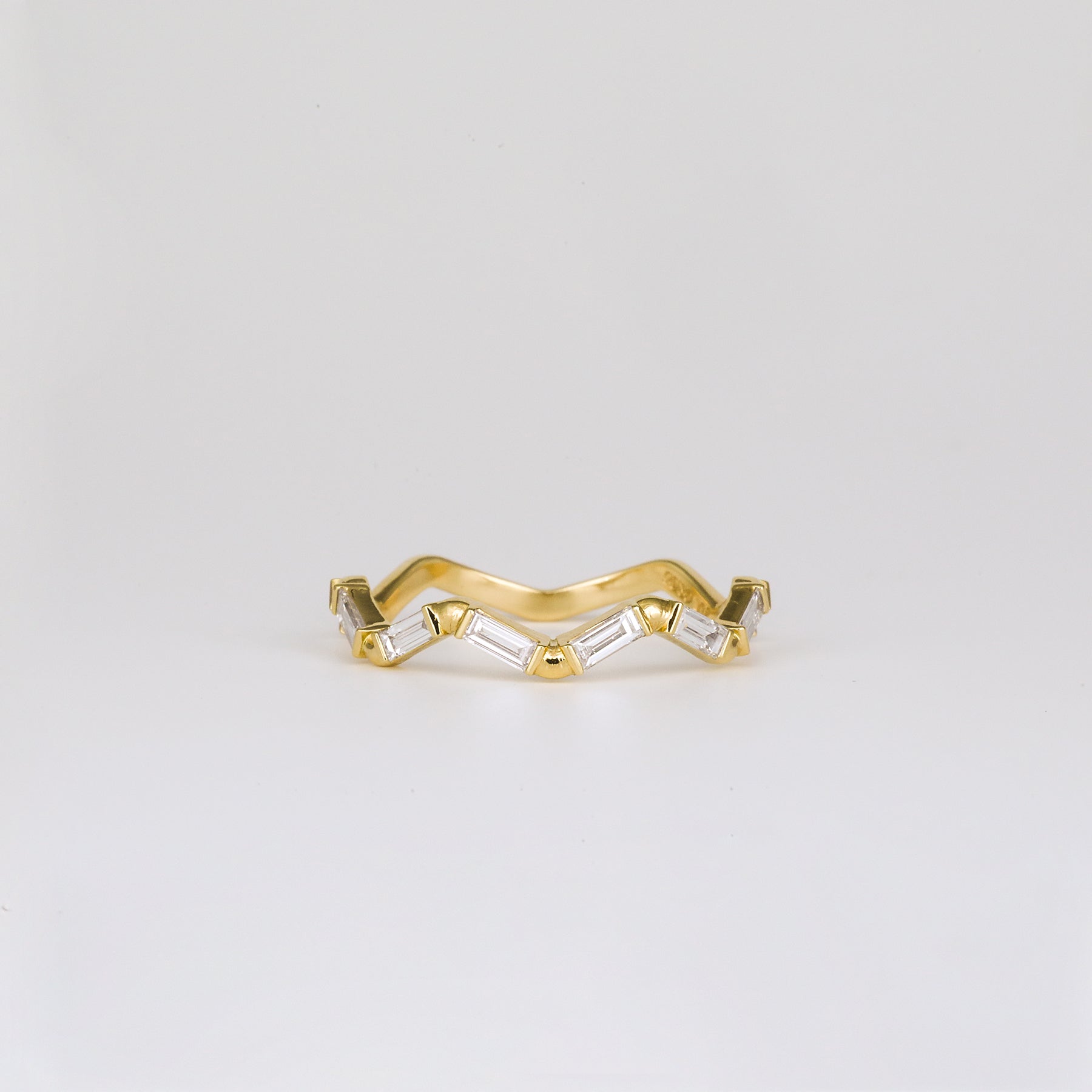 0.44 TCW Baguette Lab Grown Diamond Zig Zag Wedding Band